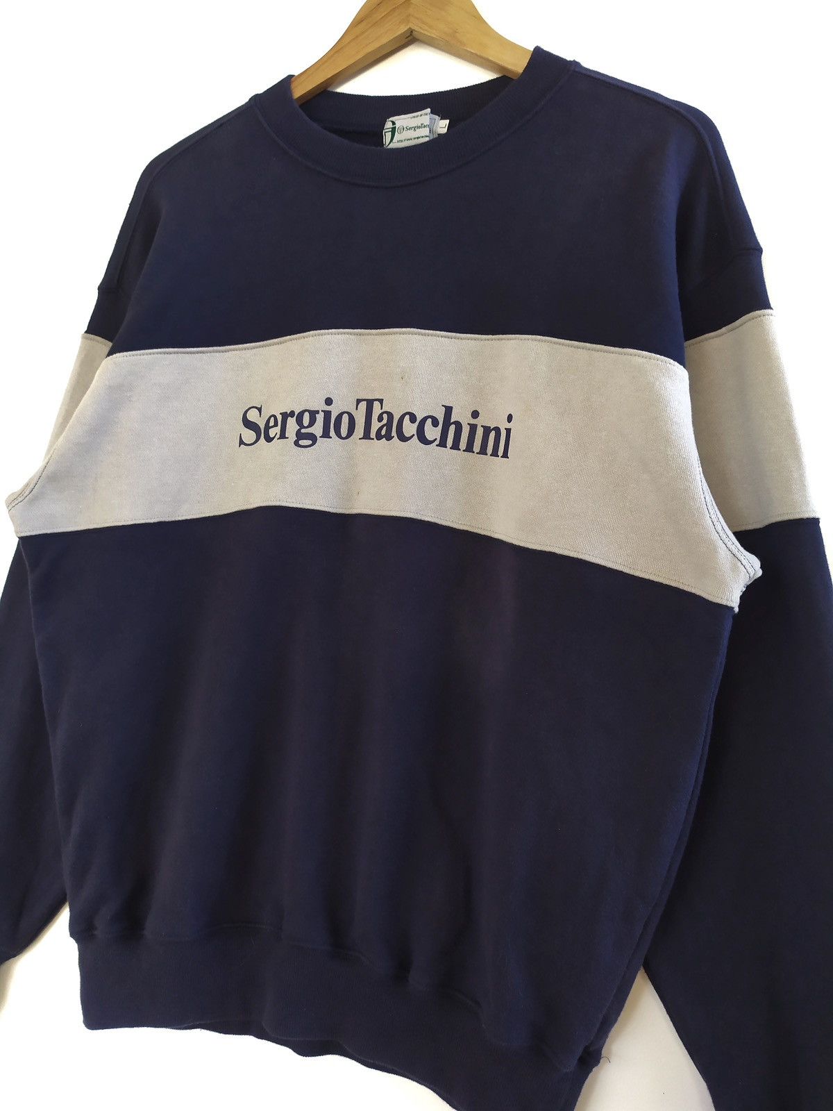 Sergio Tacchini × Vintage Vintage Sergio Tacchini Crewneck Sweatshirt Size US L / EU 52-54 / 3 - 3 Thumbnail