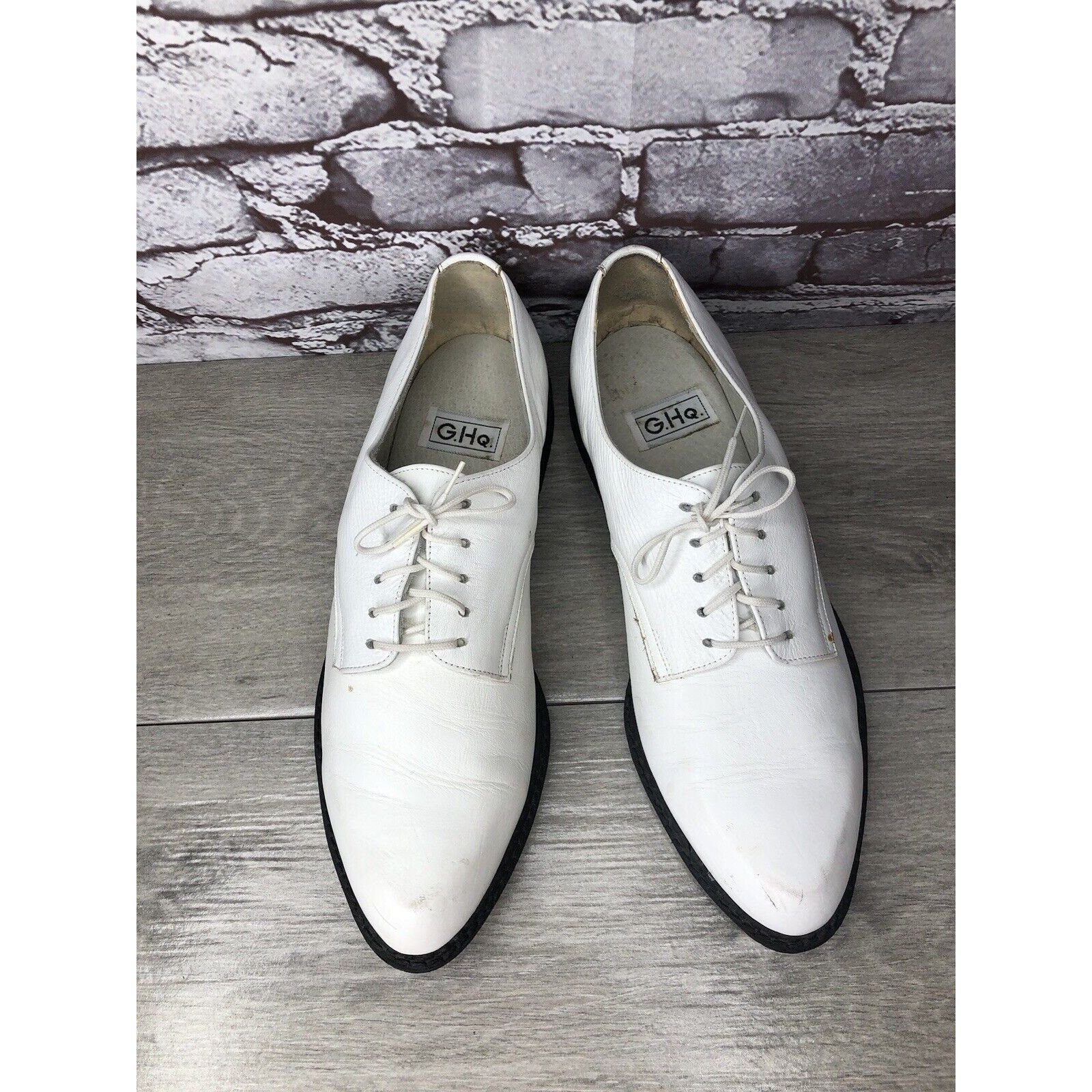 Other Banana Blues USA G.H.Q White Leather Plain Oxfords Shoes Men Size US 9.5 / EU 42-43 - 20 Thumbnail