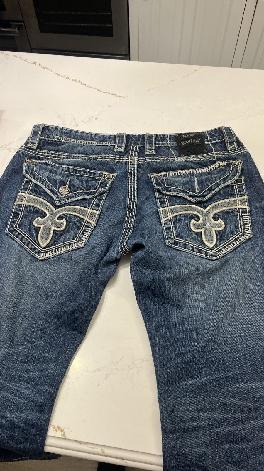 Rock Revival blue and white stitch rock revivals VERY RARE Size US 32 / EU 48 - 8 Thumbnail