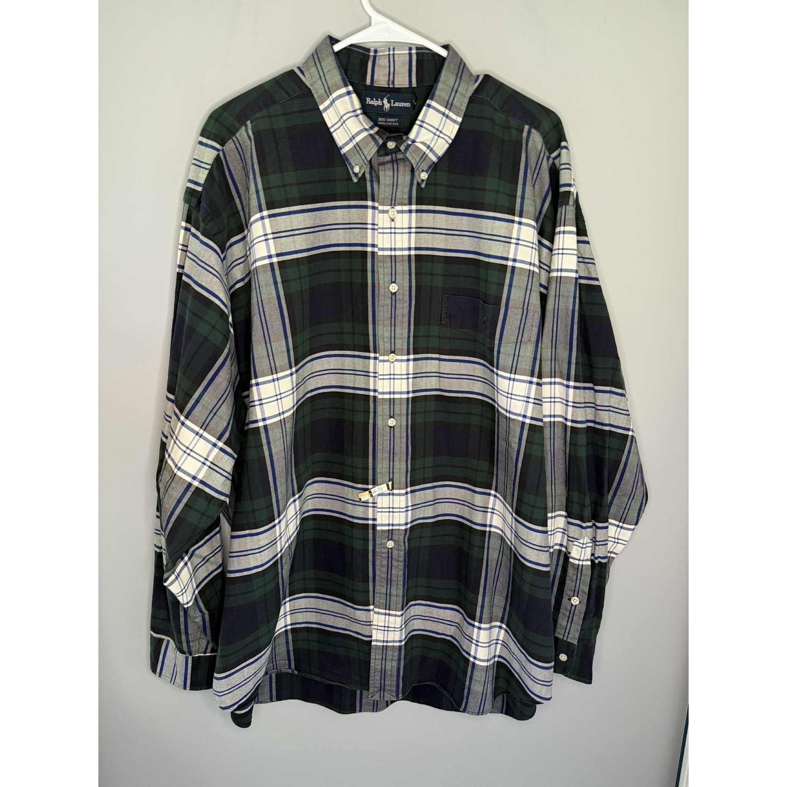 Ralph Lauren Ralph Lauren Plaid Button-Down Big Shirt Green Men's XXL Size US XXL / EU 58 / 5 - 1 Thumbnail