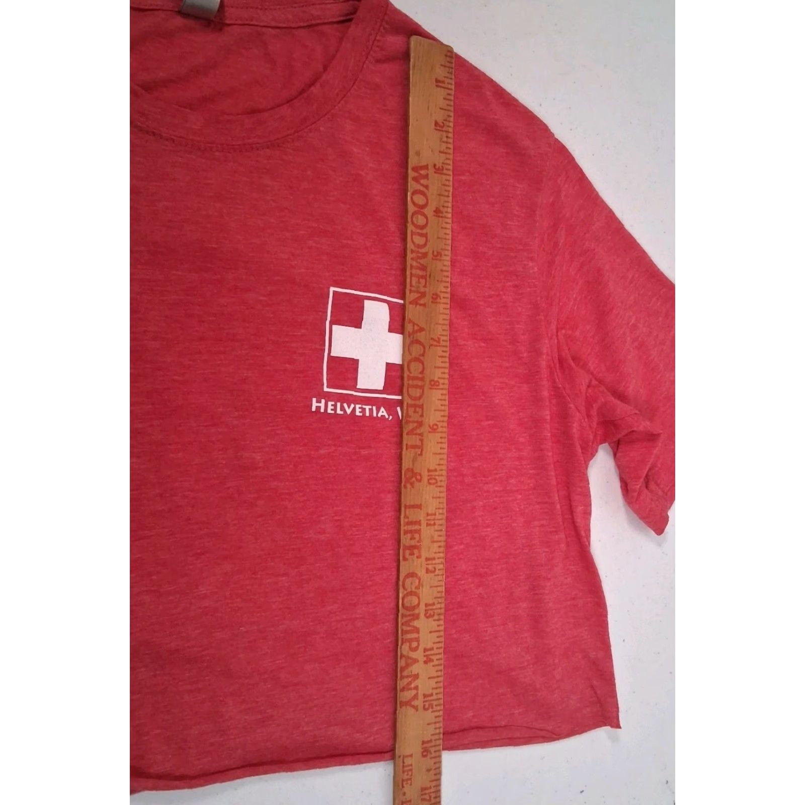 Next Level Next Level Woman T-Shirt Cropped Red Helvetia WV West Virginia Swiss Heritage Graphic Crew Neck Short Sleeve L Shirt Size L / US 10 / IT 46 - 4 Thumbnail