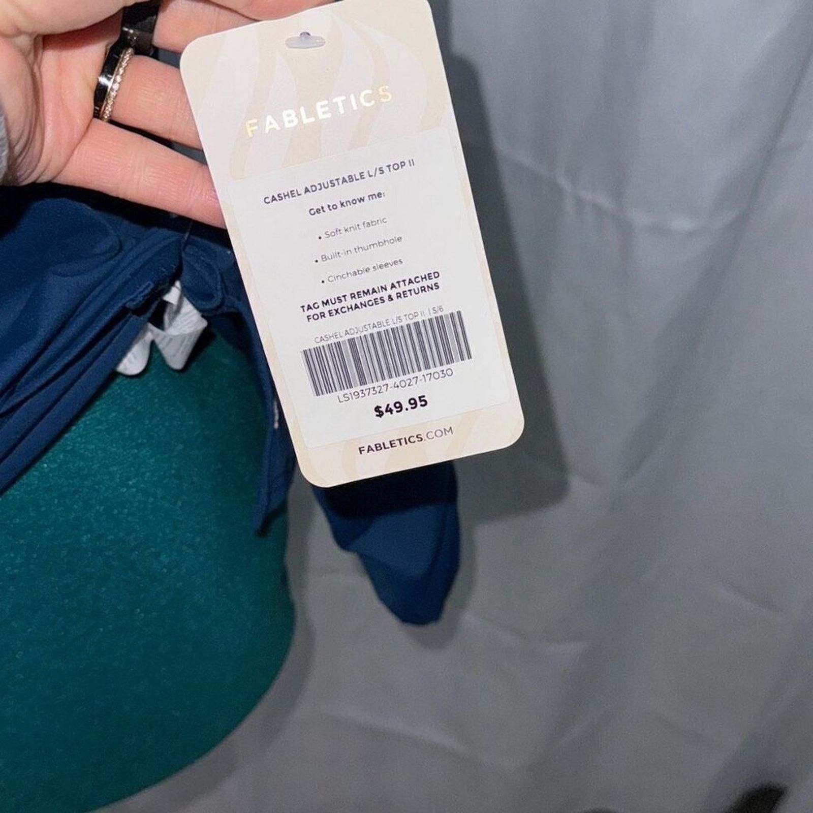 Fabletics Fabletics Blue Cashel Long Sleeve Workout Top | Sz S, NWT Size S / US 4 / IT 40 - 3 Thumbnail