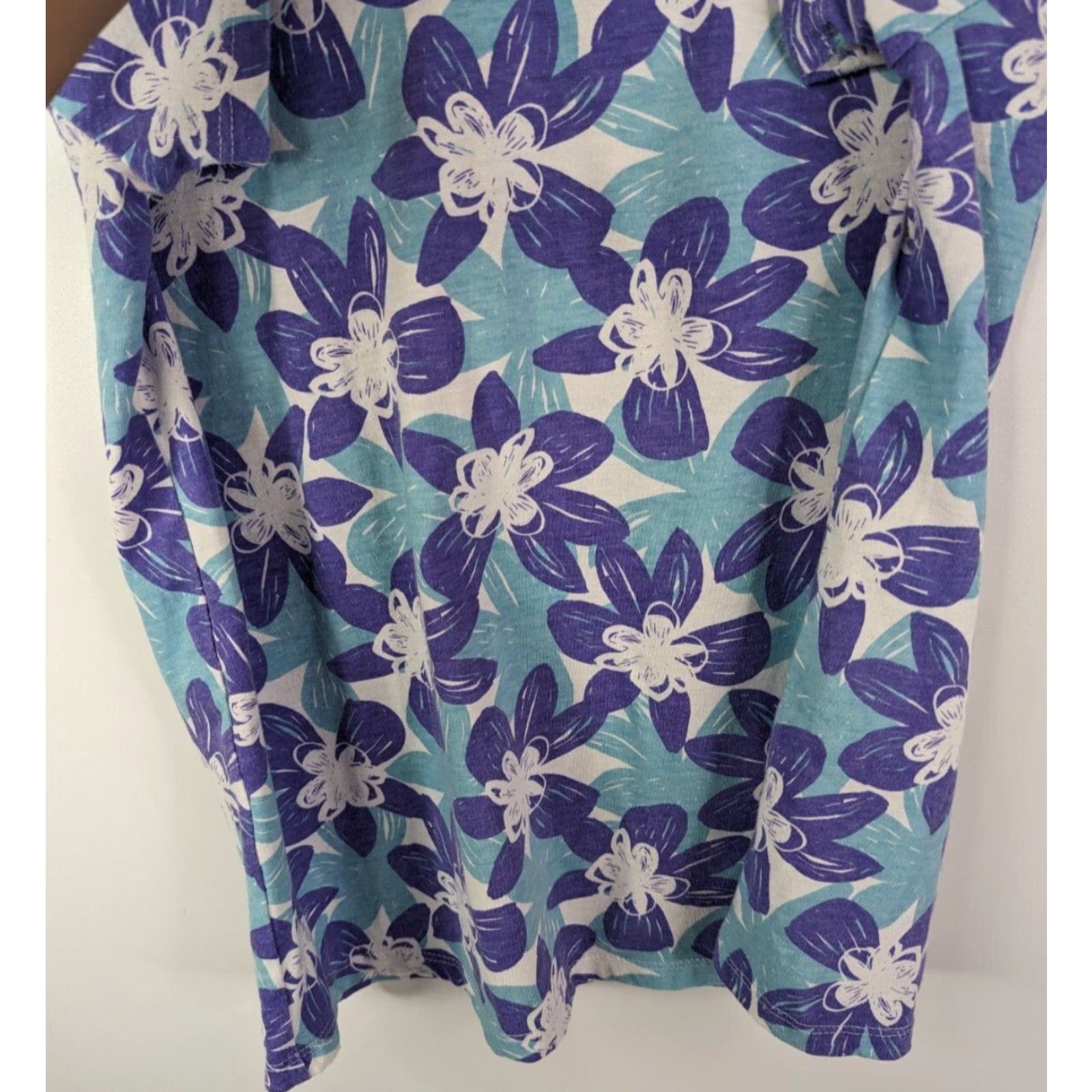 Gloverall Fresh Produce T-Shirt Floral All Over Graphic Scoop Neck Blue Cotton Tee Size M Women Size M / US 6-8 / IT 42-44 - 3 Thumbnail