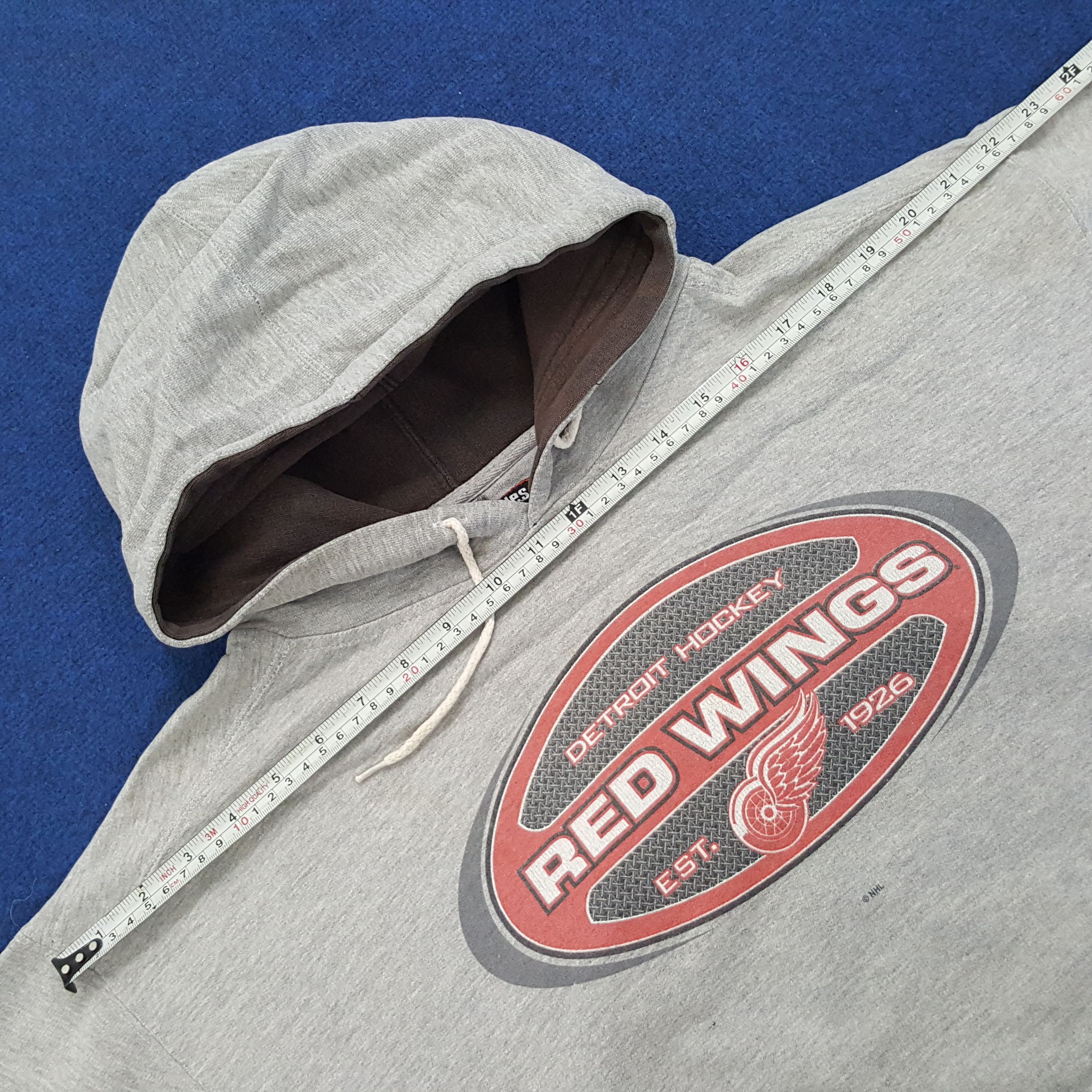 NHL × Vintage Vintage Detroit Hockey Red Wings Ice Hockey Team Hoodie Size US L / EU 52-54 / 3 - 12 Thumbnail