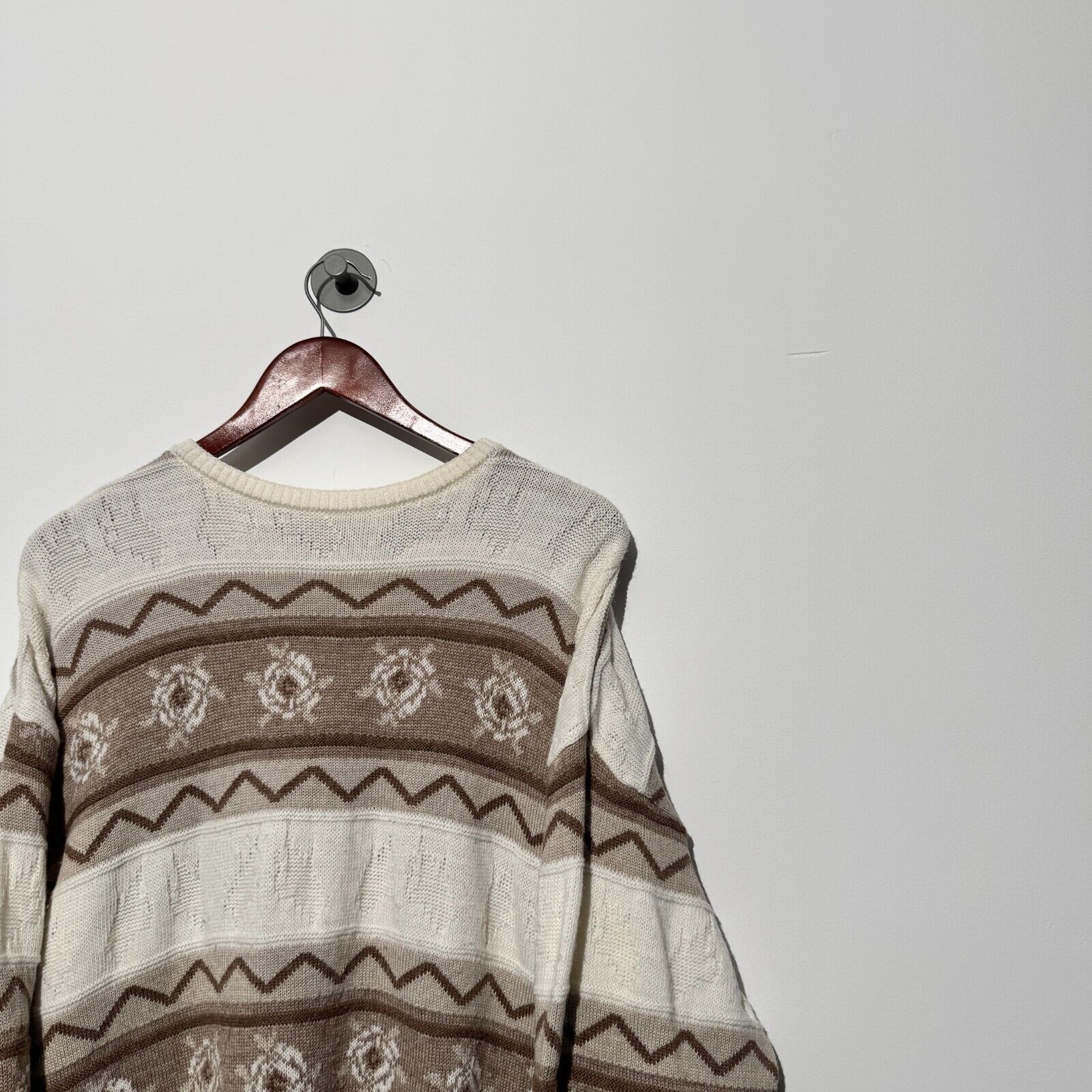 Vintage Vintage Unisex Beige Brown Wool Sweater Size L Regular Fit Size US L / EU 52-54 / 3 - 2 Thumbnail