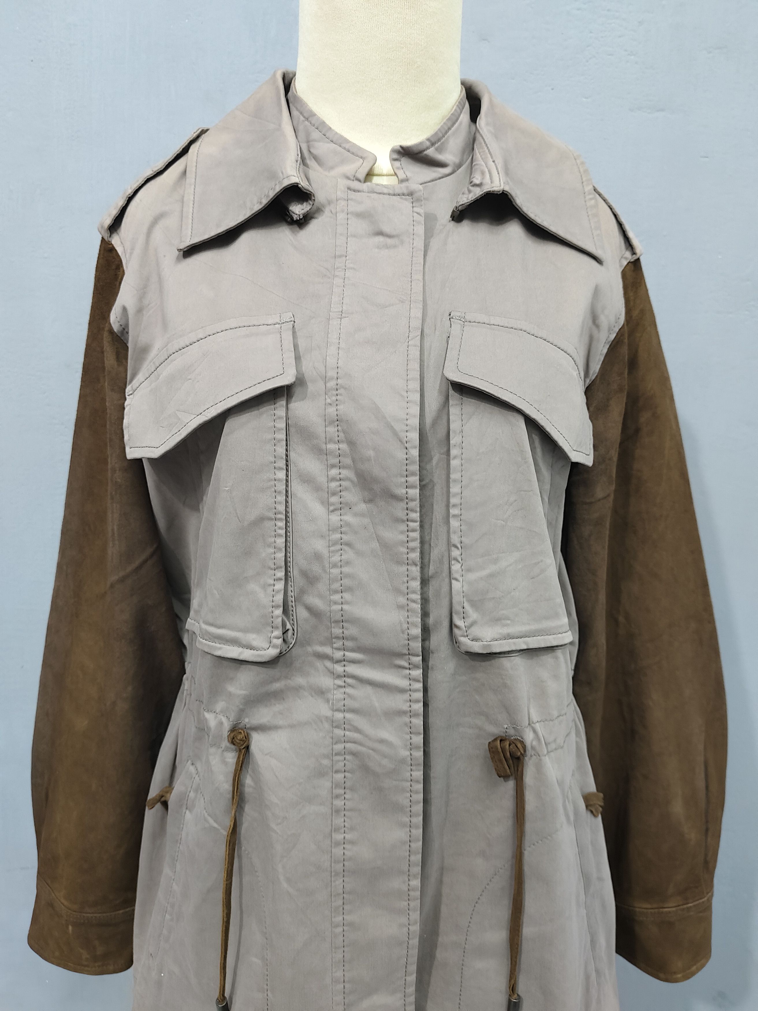 Seditionaries 00s G.Botticelli- Suede Sleeve Safari Style Utility Jacket Size M / US 6-8 / IT 42-44 - 11 Thumbnail