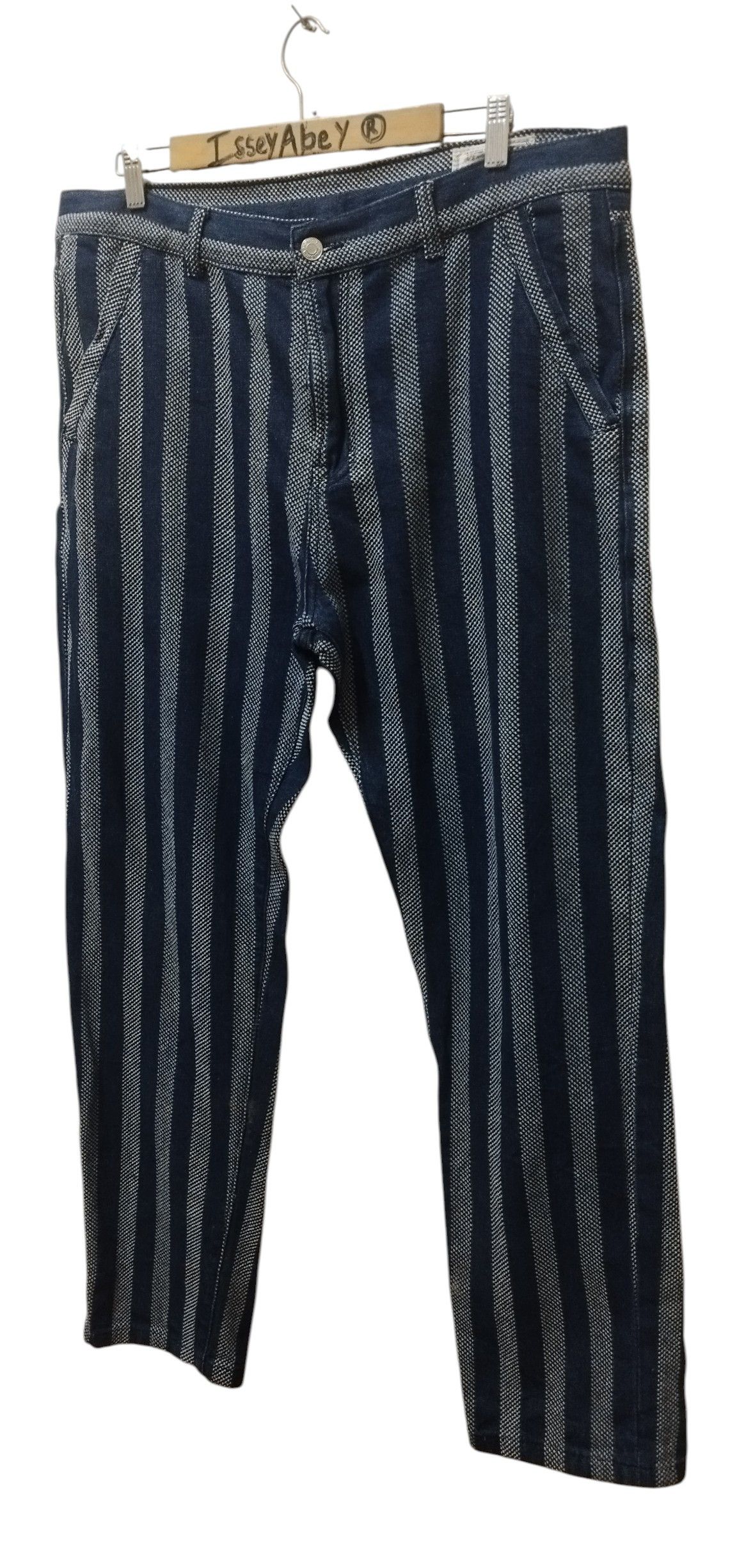 Japanese Brand Kapital Sashiko Stripes Denim Pant The Rinsingrun Blue Size US 39 - 2 Thumbnail