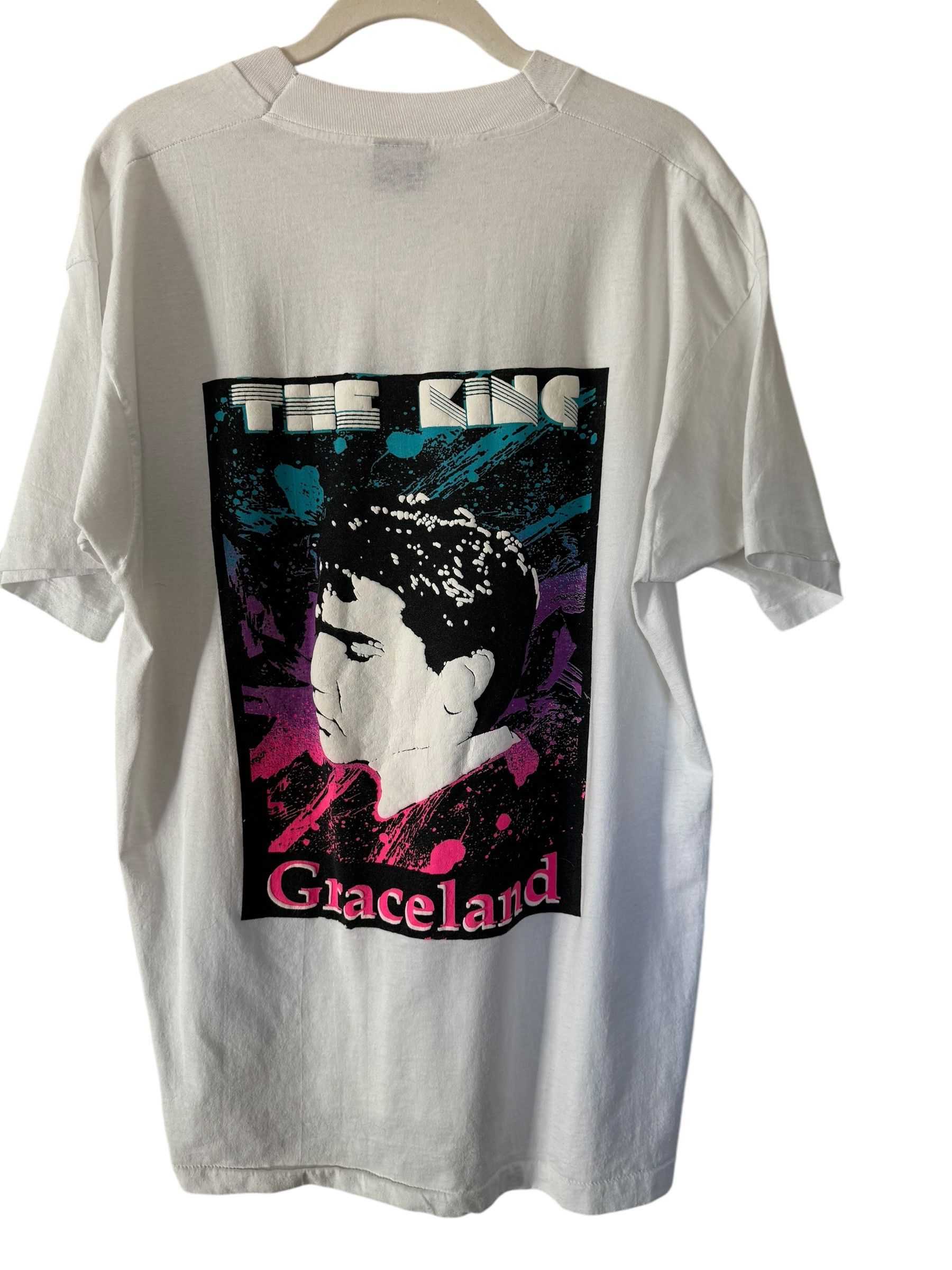 Band Tees Vintage 90s Elvis Presley Graceland "The King" T-shirt Size US XL / EU 56 / 4 - 1 Thumbnail