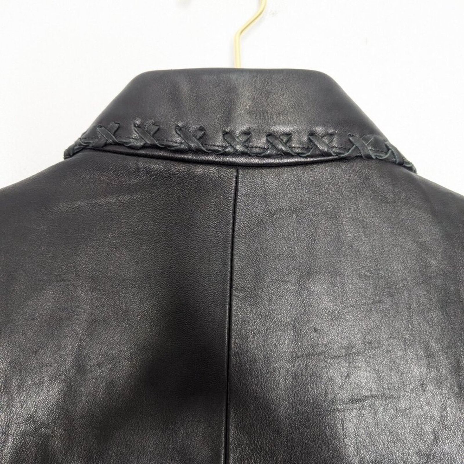 Vintage Vintage Jones New York Black Leather Long Sleeve Blazer L Size L / US 10 / IT 46 - 11 Thumbnail