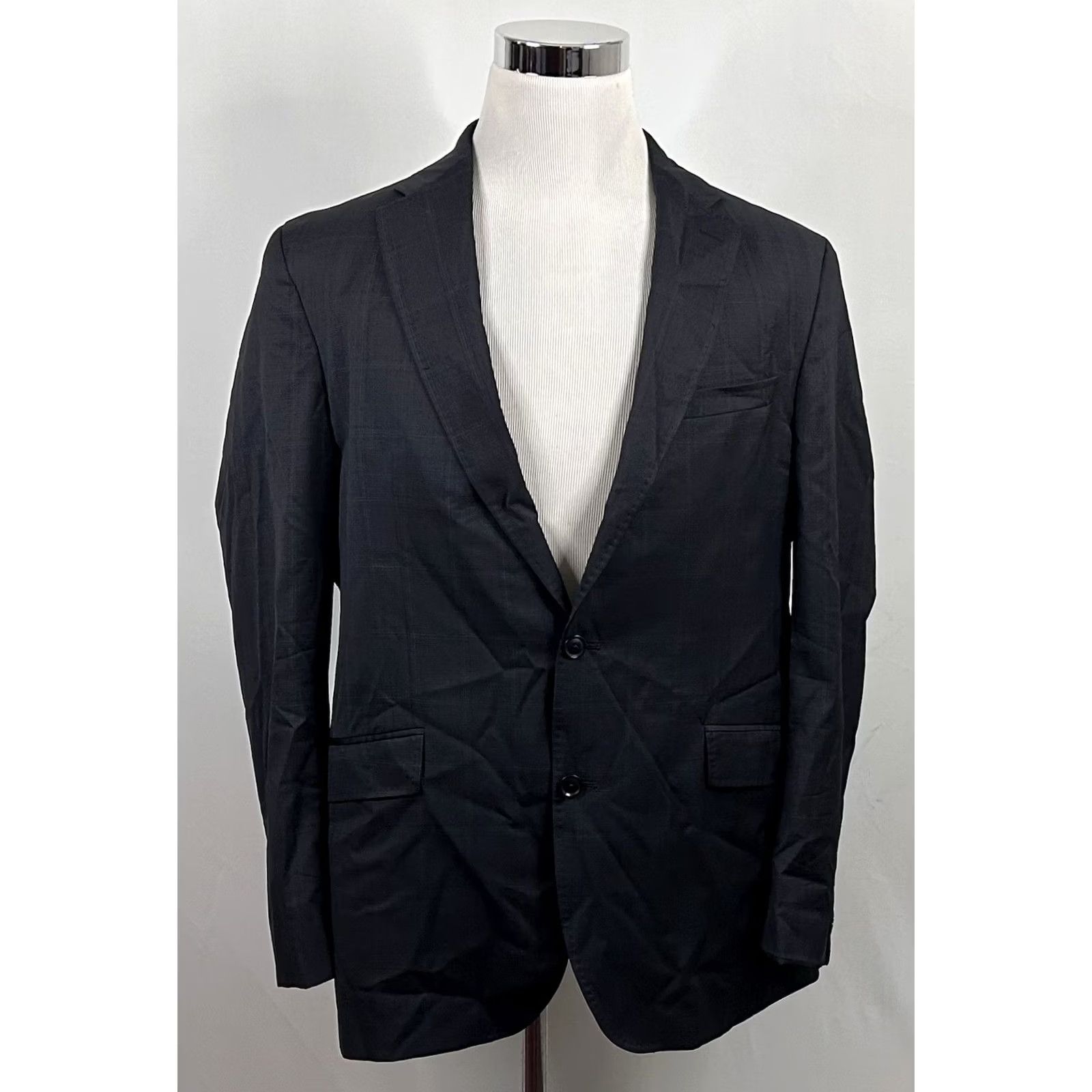 Ted Baker Ted Baker London 46L Ron Sport Coat 100% Wool Gray Plaid Two-Button Vented Men’s Long Coat In Good Condition Size US XS / EU 42 / 0 - 2 Thumbnail