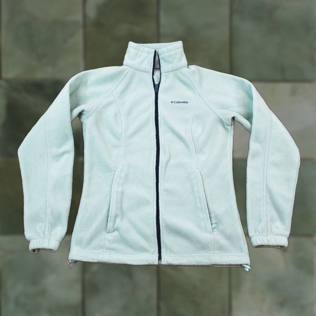 Vintage Columbia Fleece Jacket Womens Small Blue Mid-Length Full Zip Size S / US 4 / IT 40 - 1 Thumbnail