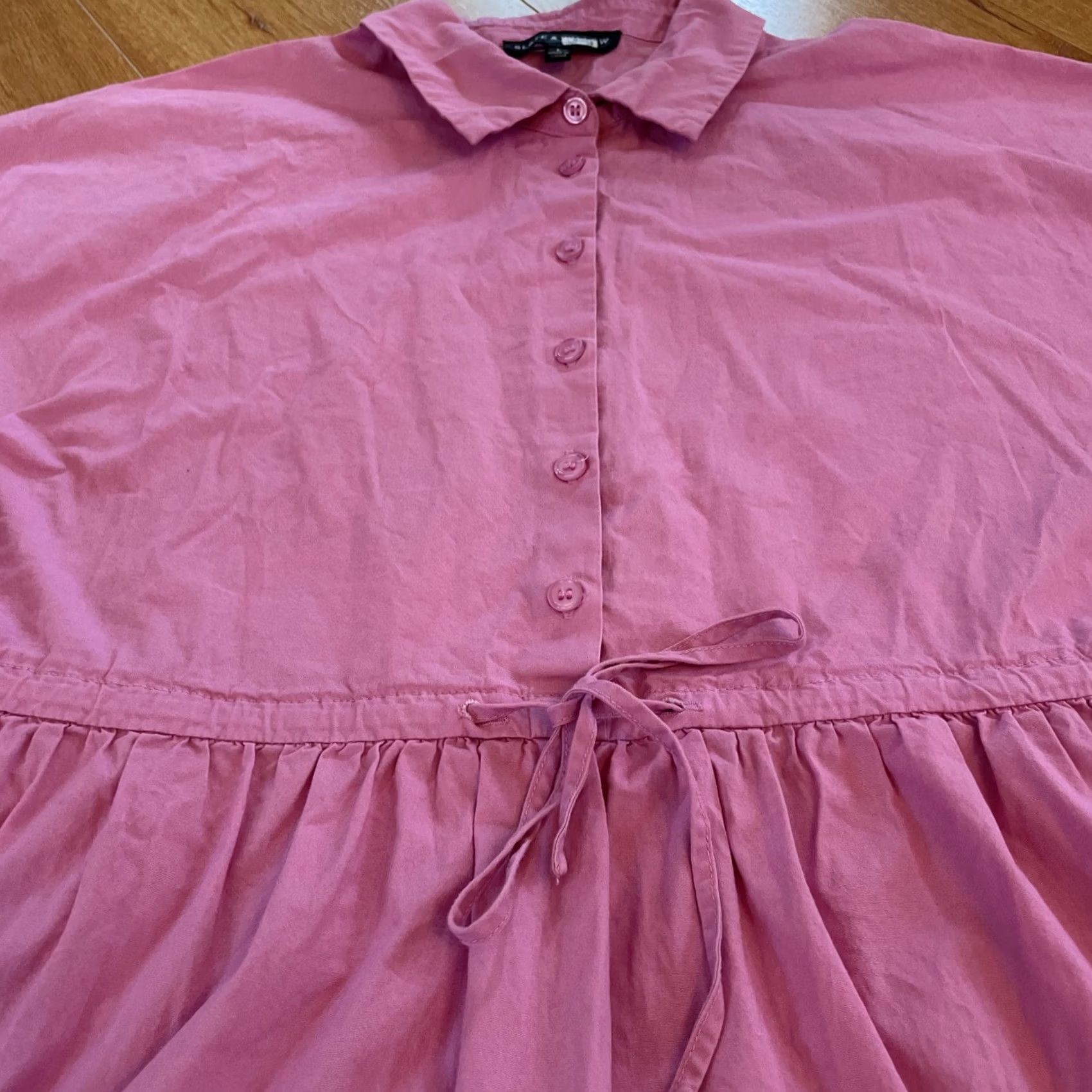 Vintage Slate & Willow Shirt Dress Endless Oversized Pink Sleeveless Button Up Drawstring L Women Size L / US 10 / IT 46 - 5 Thumbnail