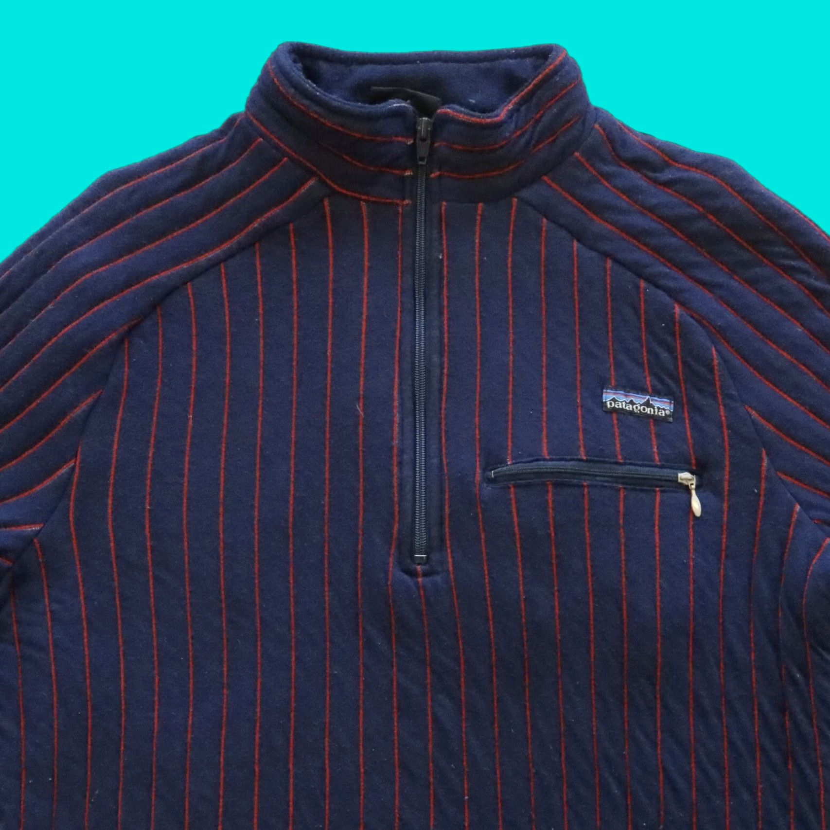Patagonia VINTAGE Patagonia Quilt Again Stripe Pullover Jacket XL Blue Mens Size US XL / EU 56 / 4 - 1 Thumbnail
