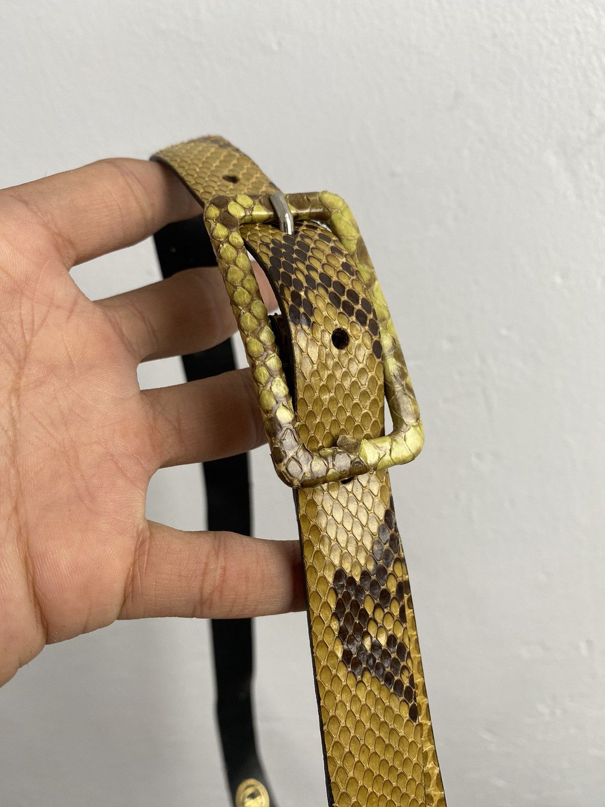 If Six Was Nine 100% Leather Snakeskin belt Size ONE SIZE - 4 Thumbnail