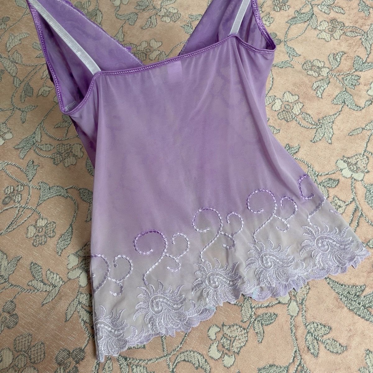 Vintage Vintage Y2K Lavender Ombre Mesh Embroidered Camisole (S–M) Size M / US 6-8 / IT 42-44 - 12 Thumbnail