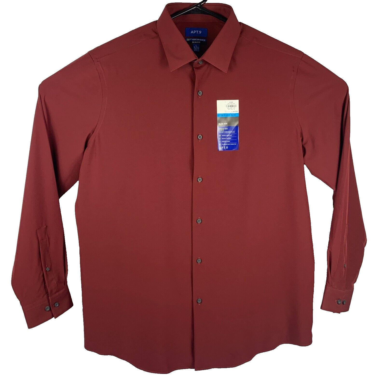 Apt. 9 Apt 9 Button Up Shirt Mens Large Premier Flex Perf Slim Red Size US L / EU 52-54 / 3 - 1 Thumbnail