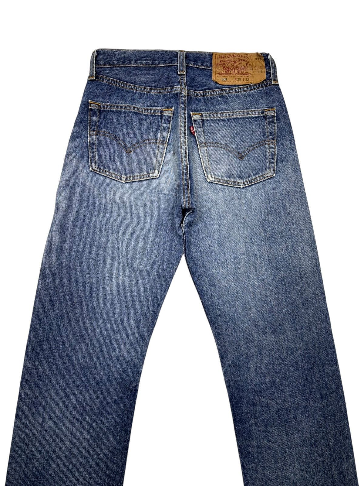 Levi's Vintage Levis 501 USA Blue Distressed Denim Jeans Size US 27 - 8 Thumbnail