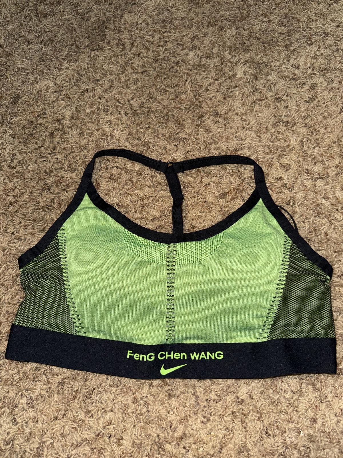 Nike Women’s Feng Chen Wang Pro Green/Black Bra XL RARE