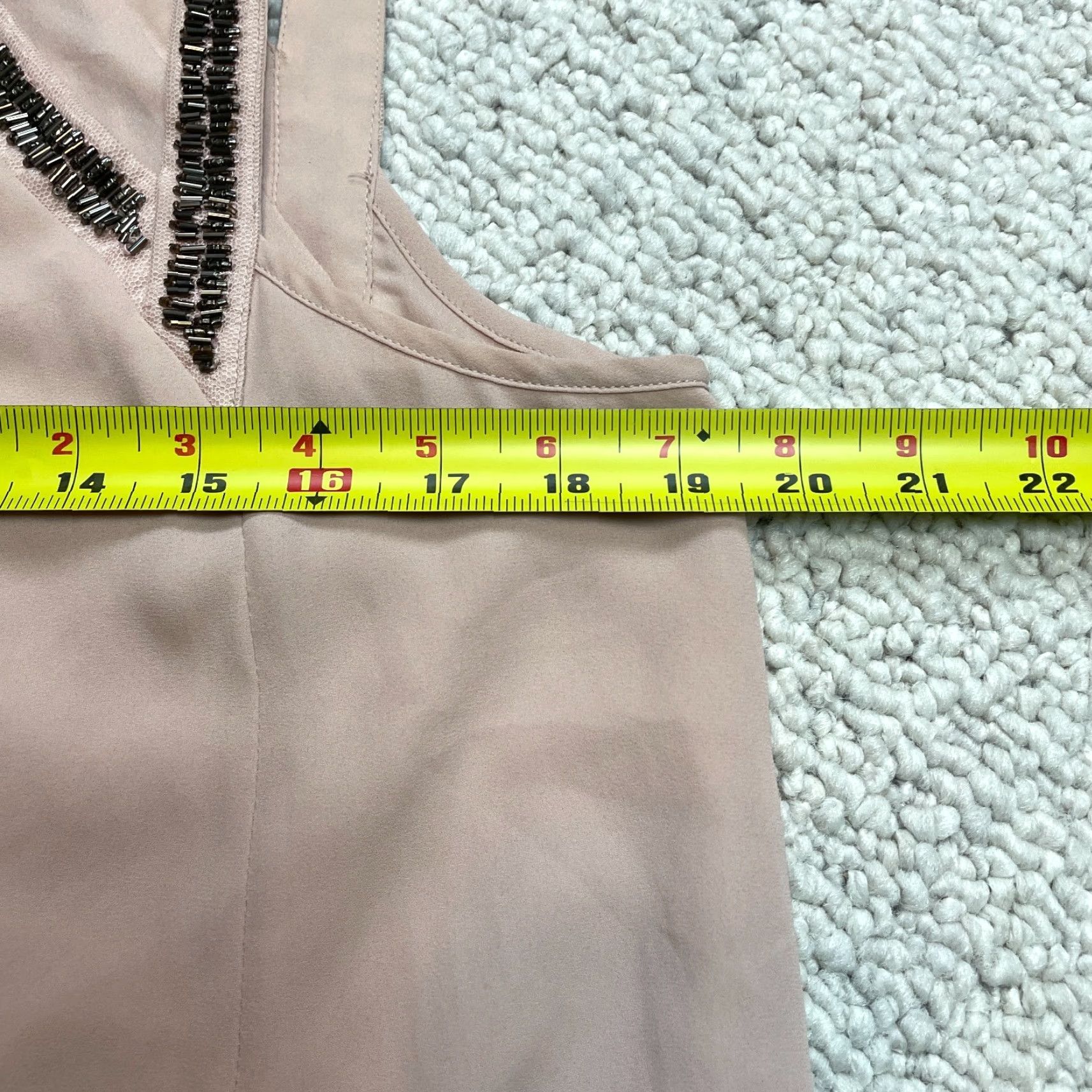 Bcbgmaxazria BCBGMAXAZRIA Blouse Top Womens Medium Pink Sleeveless Tank Round Neck Decoration Metal Casual Party/Cocktail Shirt Womens M Pink Metal Decorator Size M / US 6-8 / IT 42-44 - 6 Thumbnail