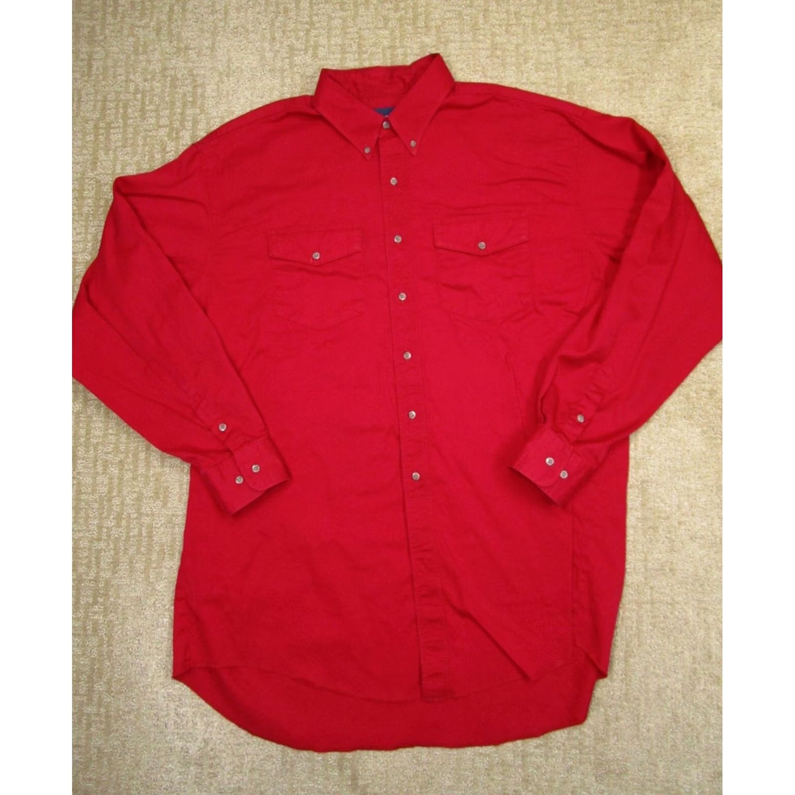Wrangler VINTAGE Wrangler Shirt Men 2XLT Red Western USA Made 90s Rodeo Button-Up Long Sleeve Collared Shirt Size US XXL / EU 58 / 5 - 2 Thumbnail