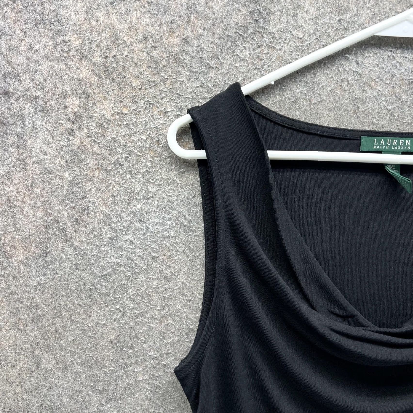 Ralph Lauren Lauren Ralph Lauren Tank Top Womens Medium Black Cowl Neck Sleeveless Jersey Size M / US 6-8 / IT 42-44 - 7 Thumbnail