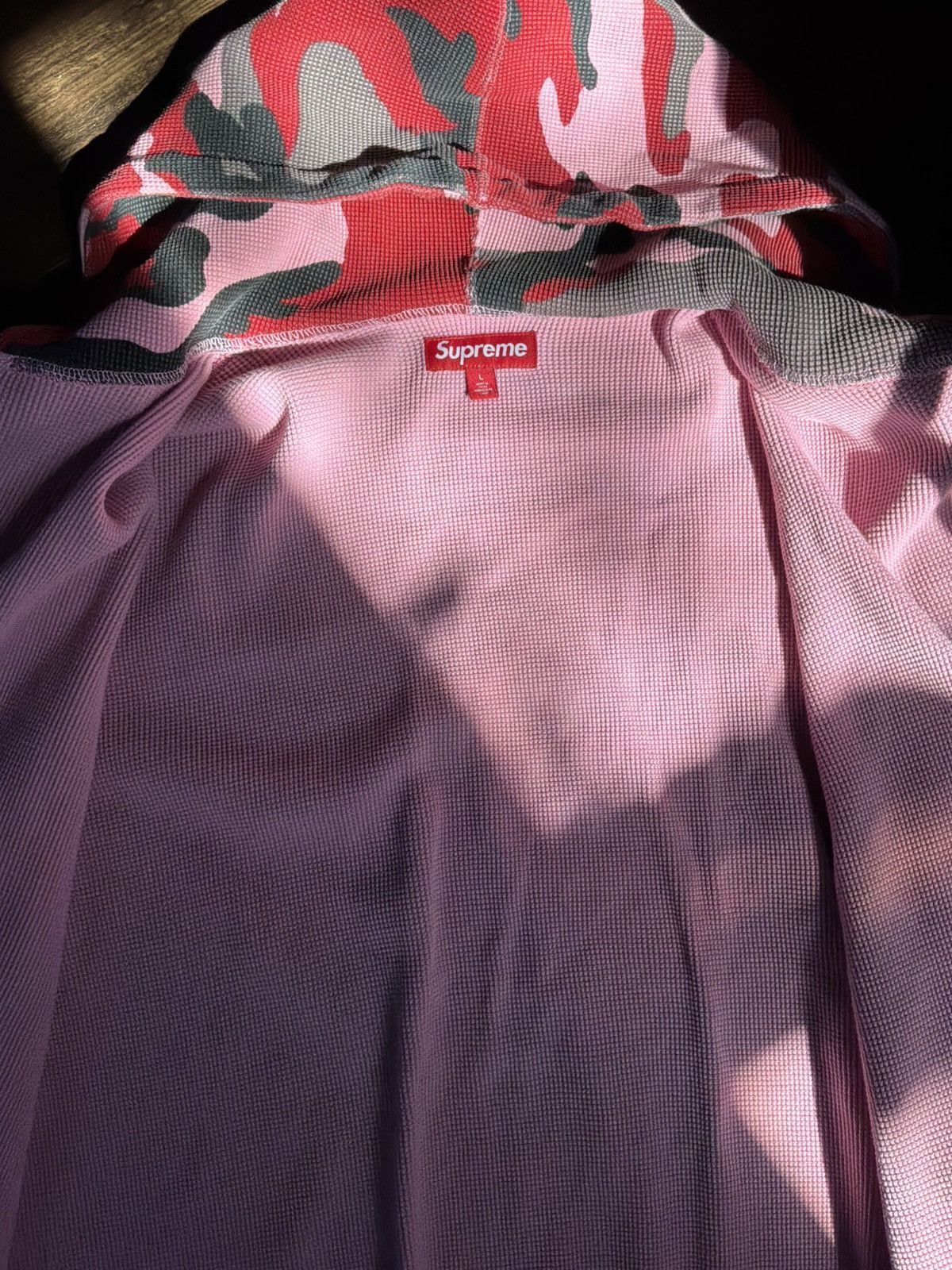 Supreme Supreme Hooded Zip Up Thermal Pink Camo Size US L / EU 52-54 / 3 - 6 Thumbnail