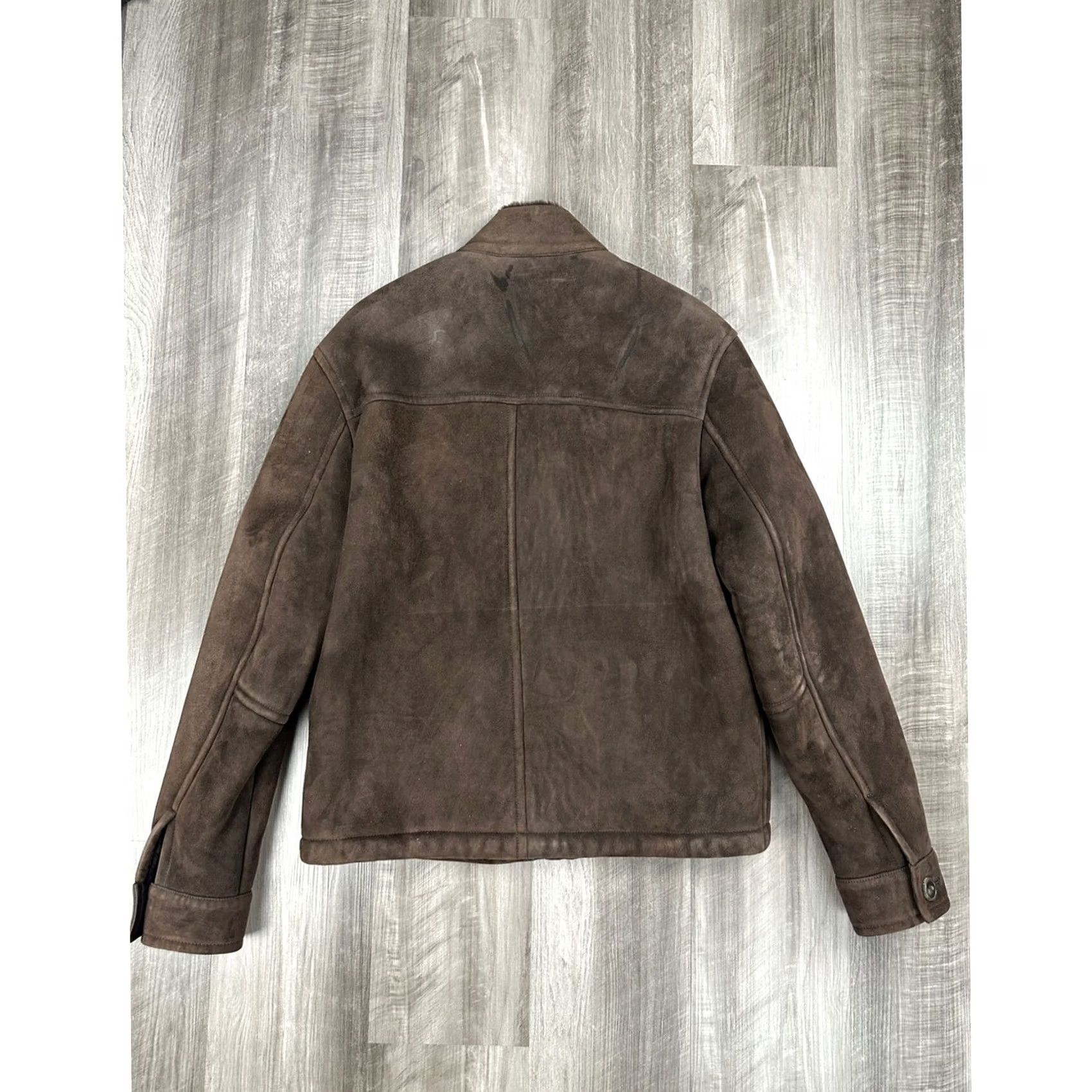 Robert Talbott Robert Talbott Jacket Military Suede Merinos Sheepskin Made in Italy Brown Large Mens Size US L / EU 52-54 / 3 - 2 Thumbnail