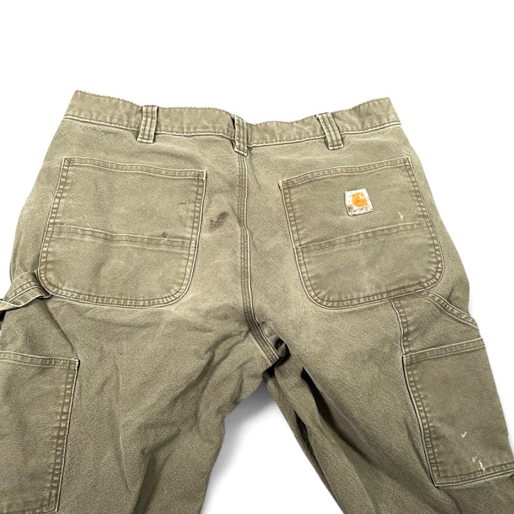 Carhartt Carhartt Pants Mens 34x31 Relaxed Carpenter Workwear Utility Flex Green Brown Canvas Straight 34x31 Mens Size US 34 / EU 50 - 7 Thumbnail