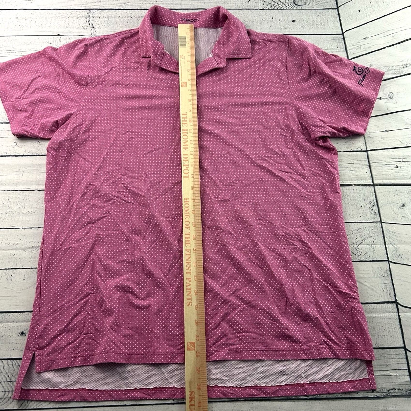 Vintage B Draddy Polo Shirt Men's Large Pink Short Sleeve Button-Up Polka Dot Embroidered Casual Sports Shirt Size US L / EU 52-54 / 3 - 4 Thumbnail