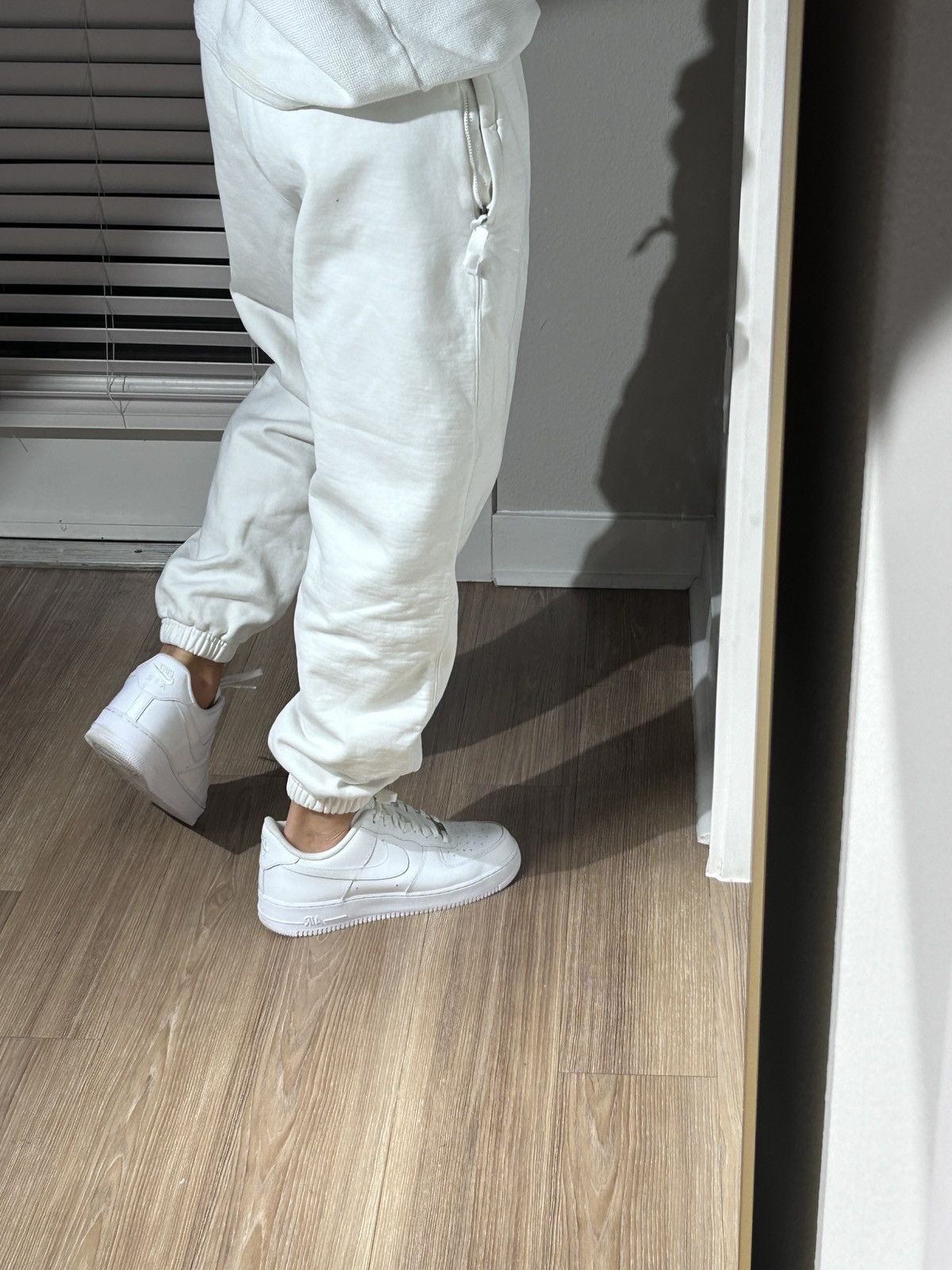 Nike × Vintage Vintage 90's Nike Heavy Cotton White Track Pants Big Logo Size US 32 / EU 48 - 3 Thumbnail