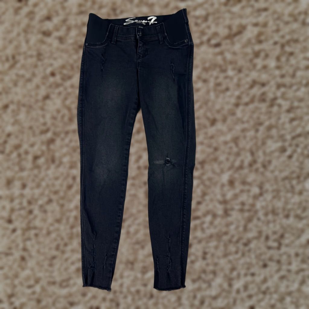 Vintage VINTAGE Seven7 Women's Jeans Skinny Tapered Black Denim 2000s Fall/Winter Womens Size 27" / US 4 / IT 40 - 1 Thumbnail