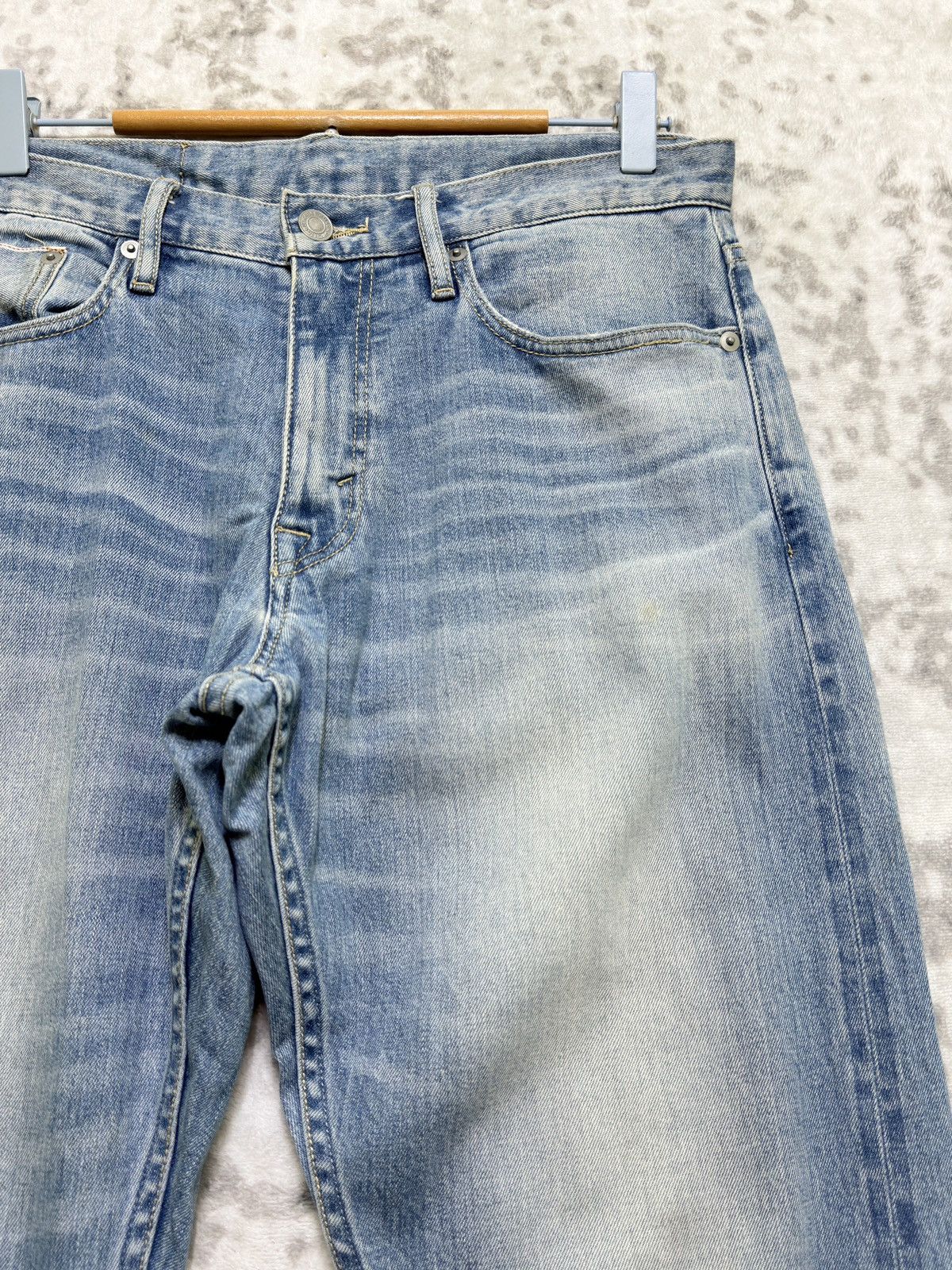 Japanese Brand Vintage Ships Selvedge Denim Light Wash Skinny Fit Size US 31 - 5 Thumbnail