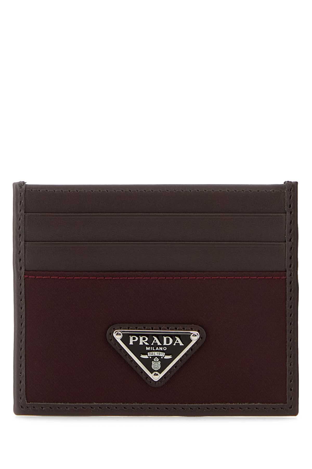 Prada Dark Brown Leather Card Holder Size ONE SIZE - 1 Thumbnail