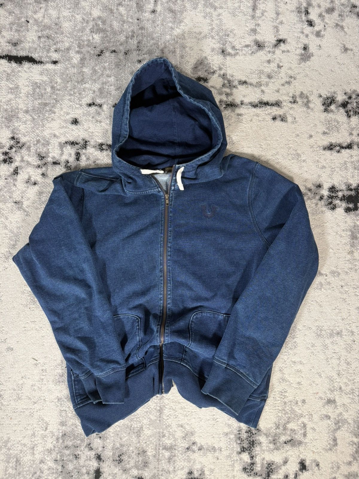 True Religion Y2K True Religion Cotton Denim Effect Zip-Up Hoodie Size US XL / EU 56 / 4 - 3 Thumbnail
