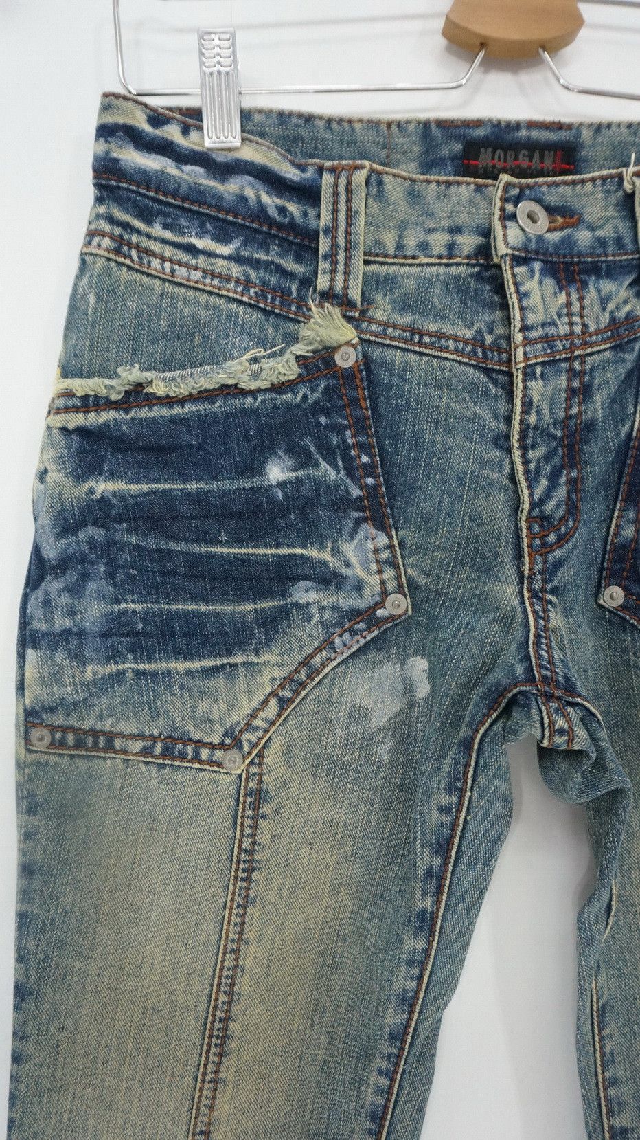 Morgan Homme Dope 🔥 MORGAN HOMME Distressed Flared Vintage Jeans Size US 28 / EU 44 - 4 Thumbnail