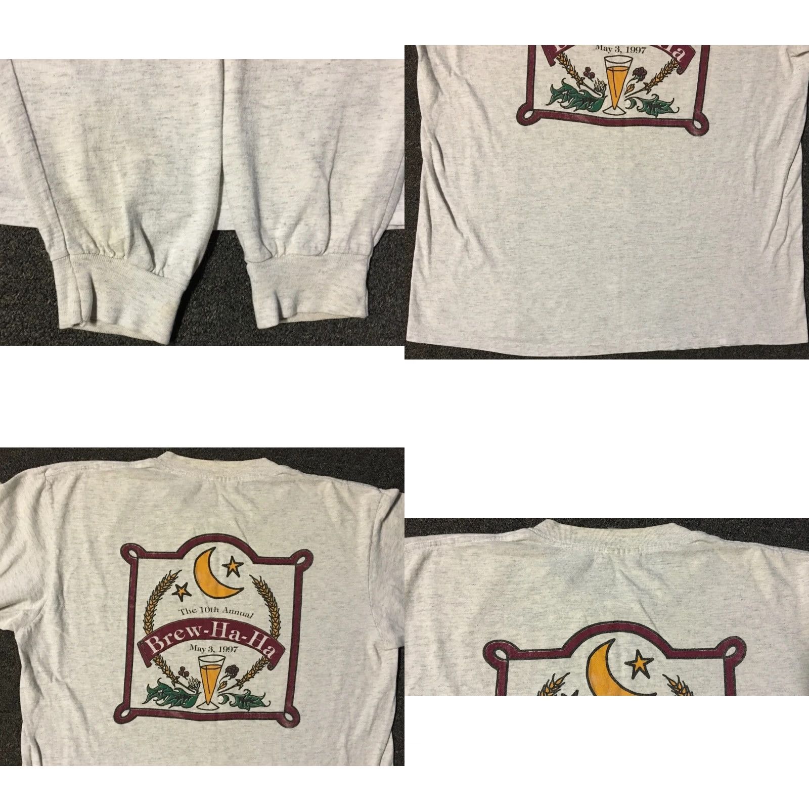 Vintage Vtg 90s Flagstaff Brew Ha Ha Faded Distress Beer Fest Shirt L Funny Grunge Biker Shirt Size US L / EU 52-54 / 3 - 10 Thumbnail