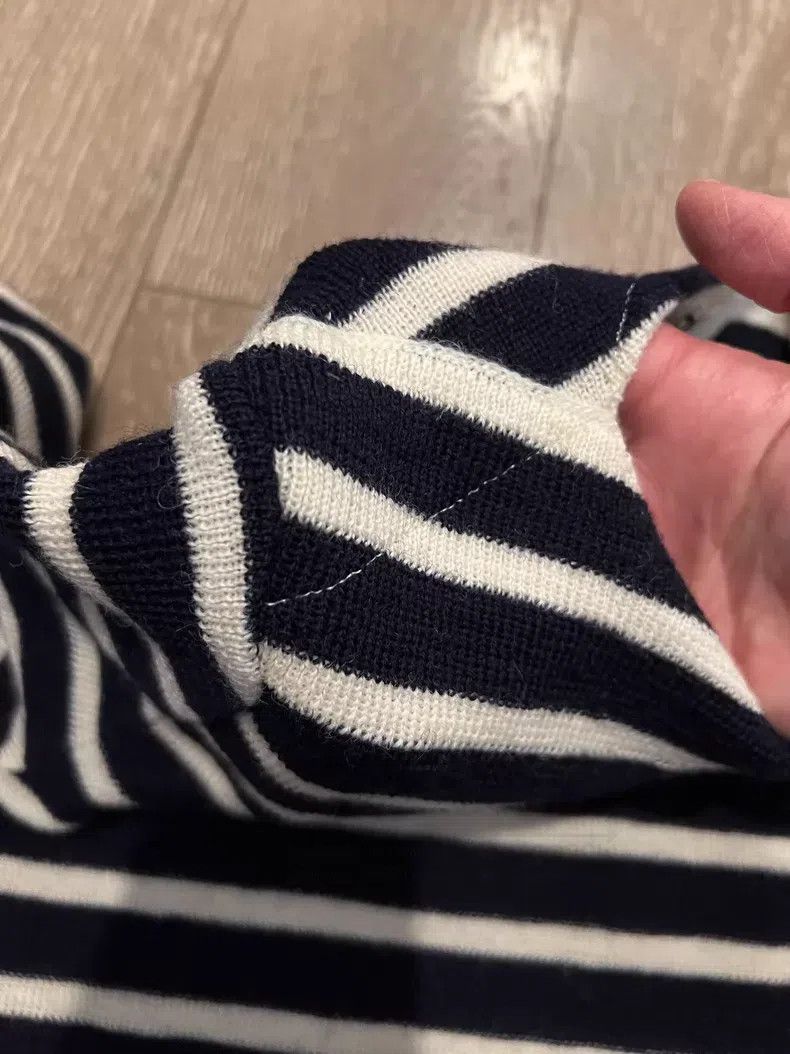 Comme des Garcons Comme Des Garcons Navy Blue Striped Wool Sweater Size S / US 4 / IT 40 - 2 Thumbnail