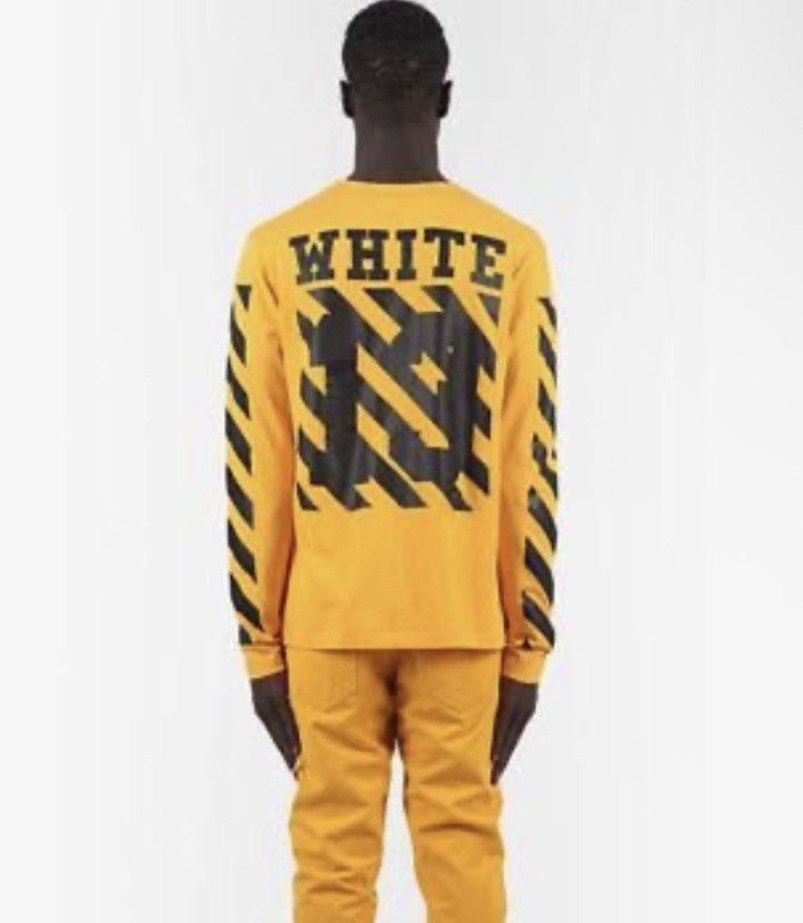 Off-White 2014 Off-White C/O VIRGIL 13 Stripe Print Yellow Mens XS S Size US S / EU 44-46 / 1 - 5 Thumbnail