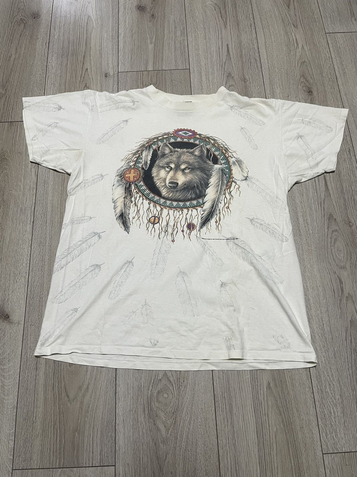 Vintage Vintage 1993 3D Emblem Made in USA Wolf Animal Tee All Over Size US L / EU 52-54 / 3 - 2 Thumbnail