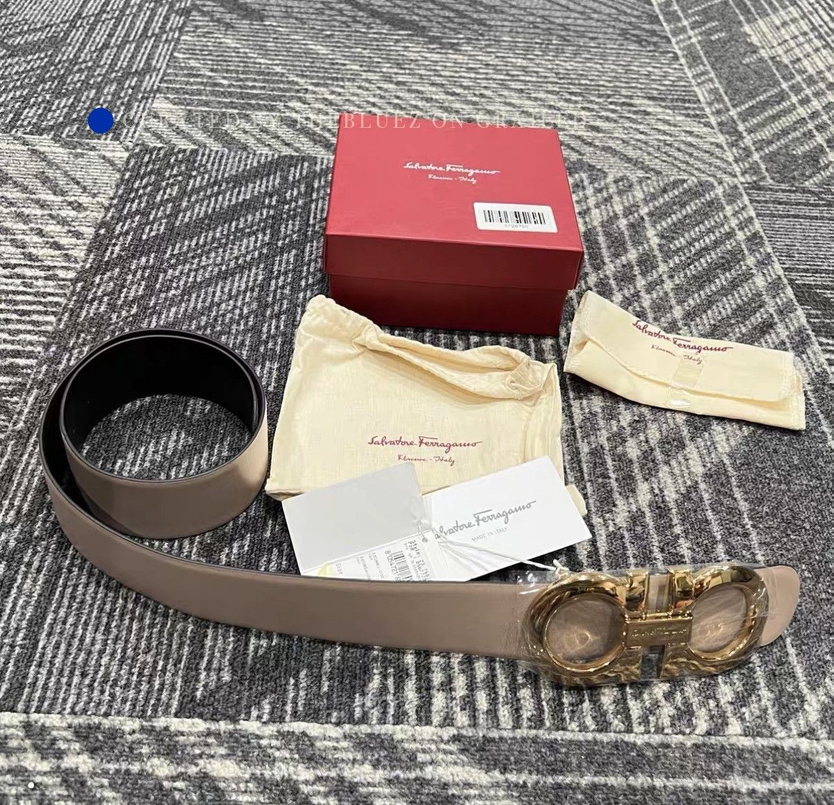 Salvatore Ferragamo Reversible Adjustable Leather Belt with Gold Buckle Size ONE SIZE - 1 Thumbnail