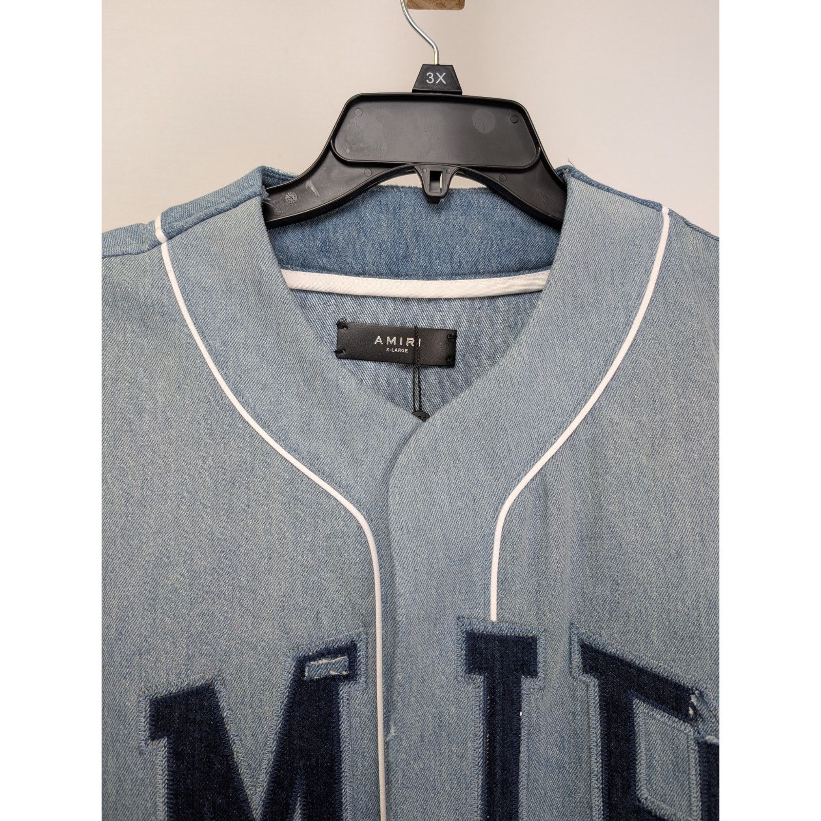 Amiri o1rshd1 Sunfaded Baseball Shirt Perfect in Indigo Blue Size US XL / EU 56 / 4 - 3 Thumbnail