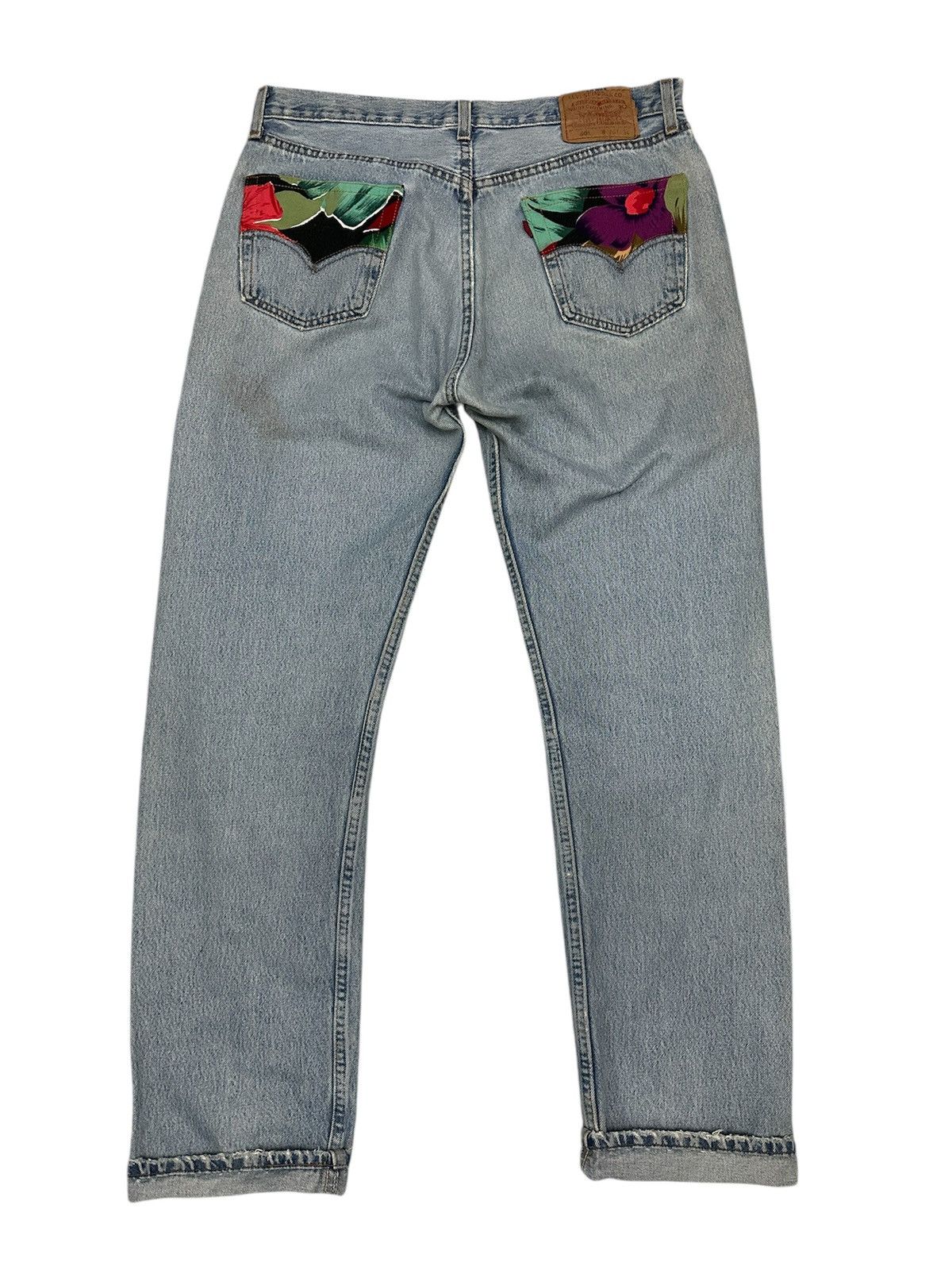 Levi's 🔥 Levis 501 Patchwork Sashiko Reworked Size US 34 / EU 50 - 2 Thumbnail