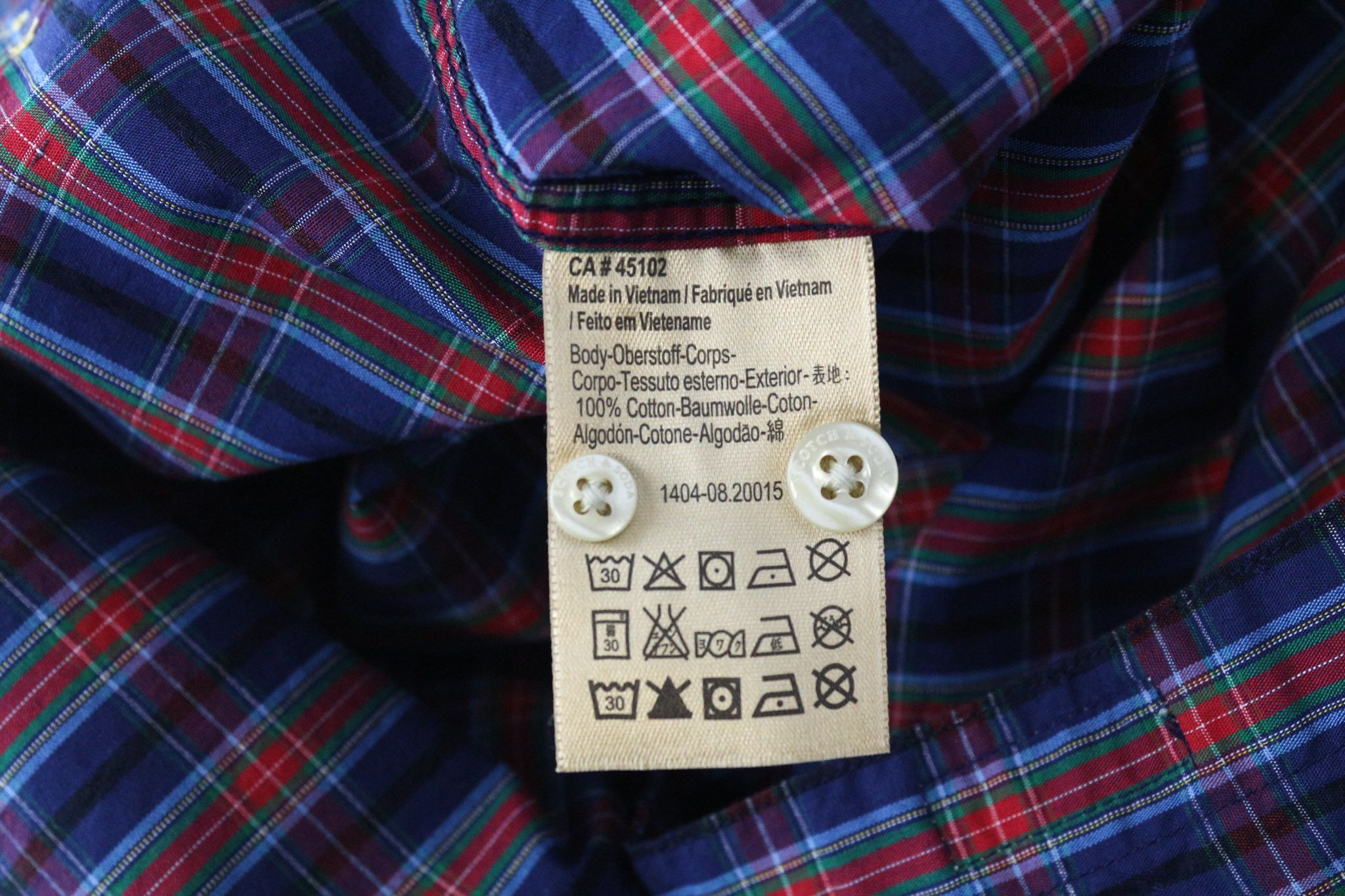 Scotch & Soda AMS COUTURE S Blue Red Checked Cotton Shirt 75748 Size US S / EU 44-46 / 1 - 6 Thumbnail