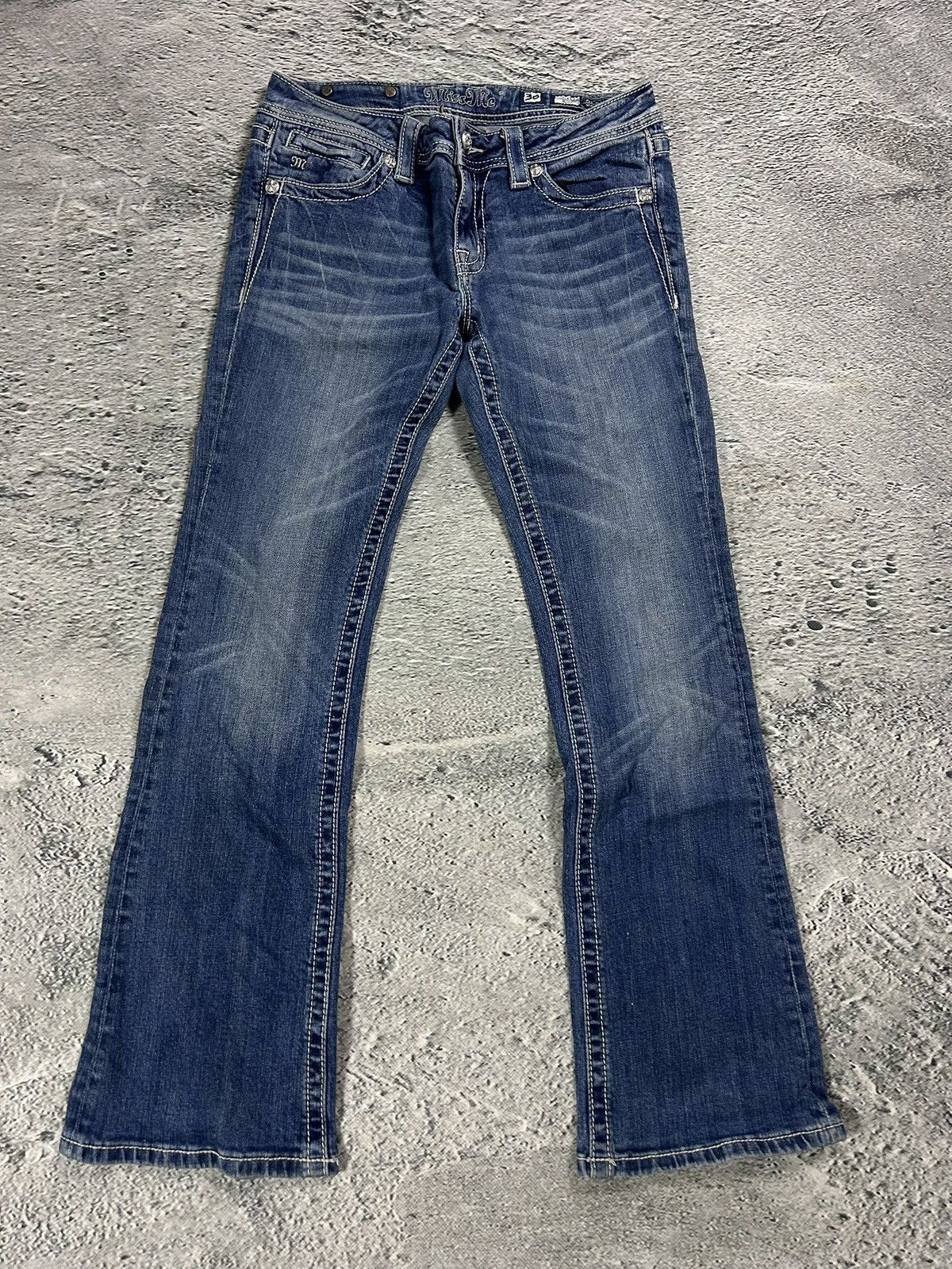 Miss Me Miss Me flared bootcut white stitching denim vintage y2k Size 30" / US 8 / IT 44 - 6 Thumbnail