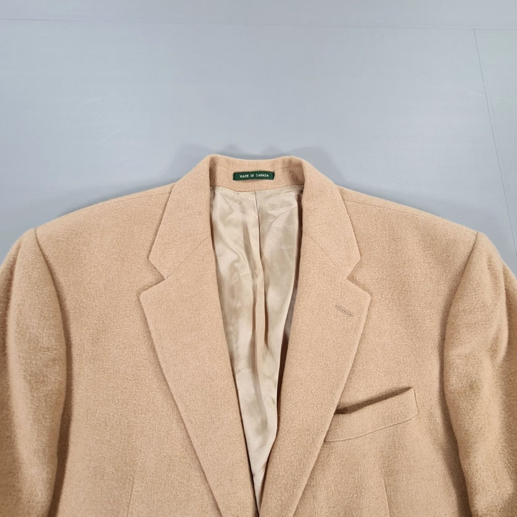 Ralph Lauren VINTAGE Ralph Lauren Mens Blazer Beige Camel Hair Sports Coat Jacket 44 R Size 44R - 2 Thumbnail