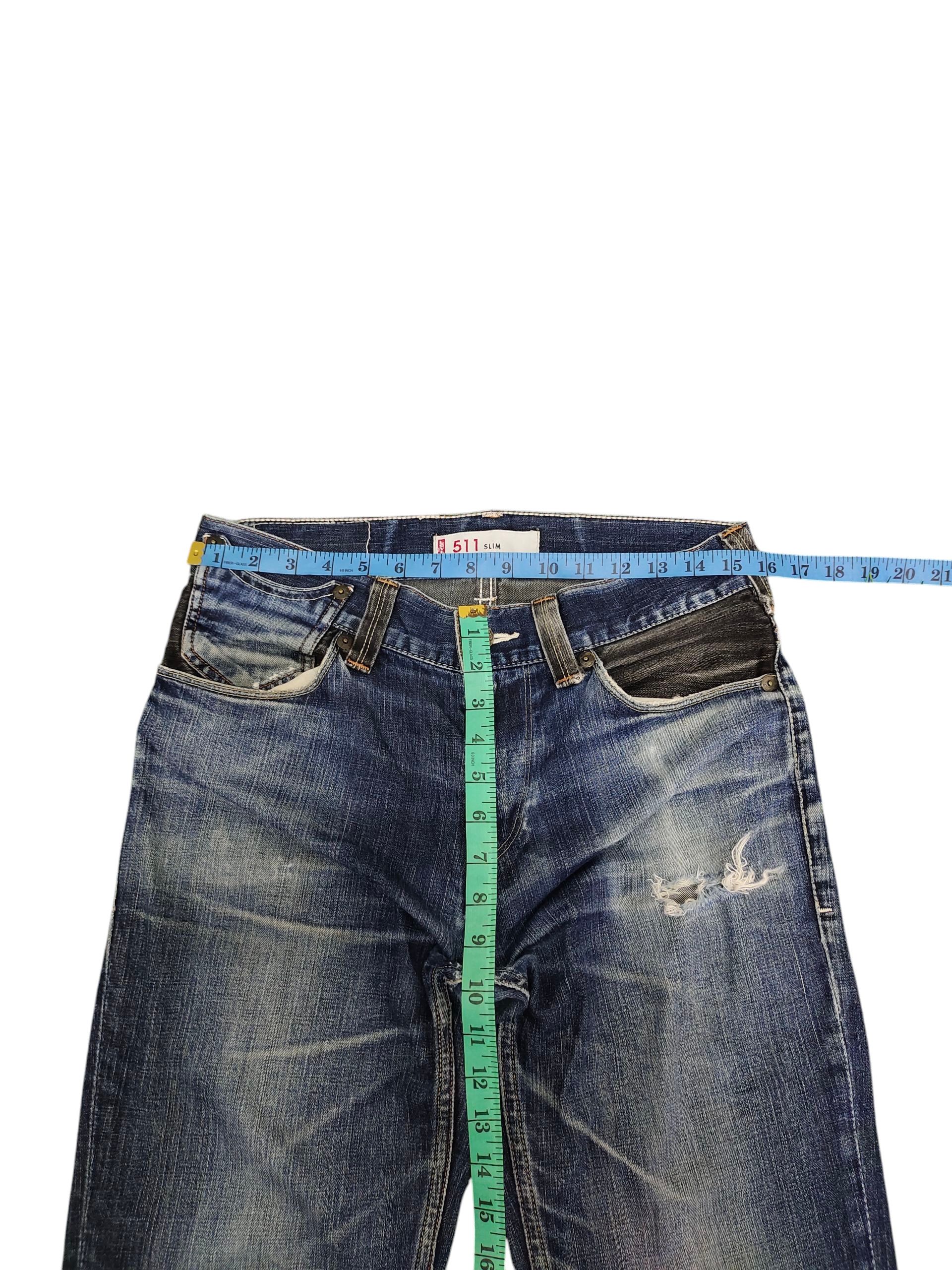 Kapital Vintage Levis 511 Slim Jeans - Distress Faded Grunge Denim Size US 32 / EU 48 - 15 Thumbnail