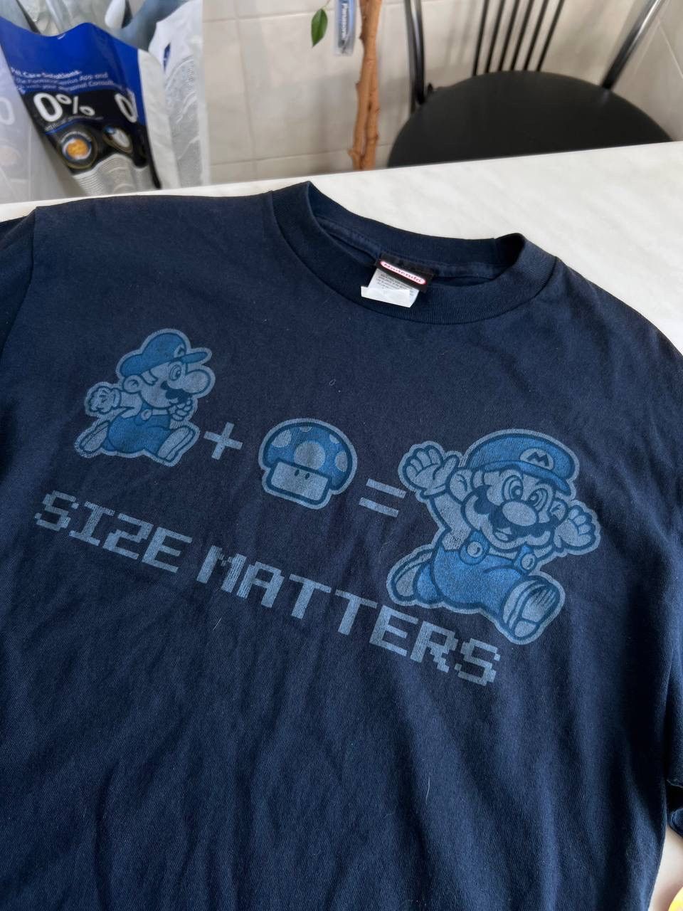 Nintendo Vintage 2005 Nintendo Mario Size Matters Merch Promo T-Shirt Size US M / EU 48-50 / 2 - 4 Thumbnail