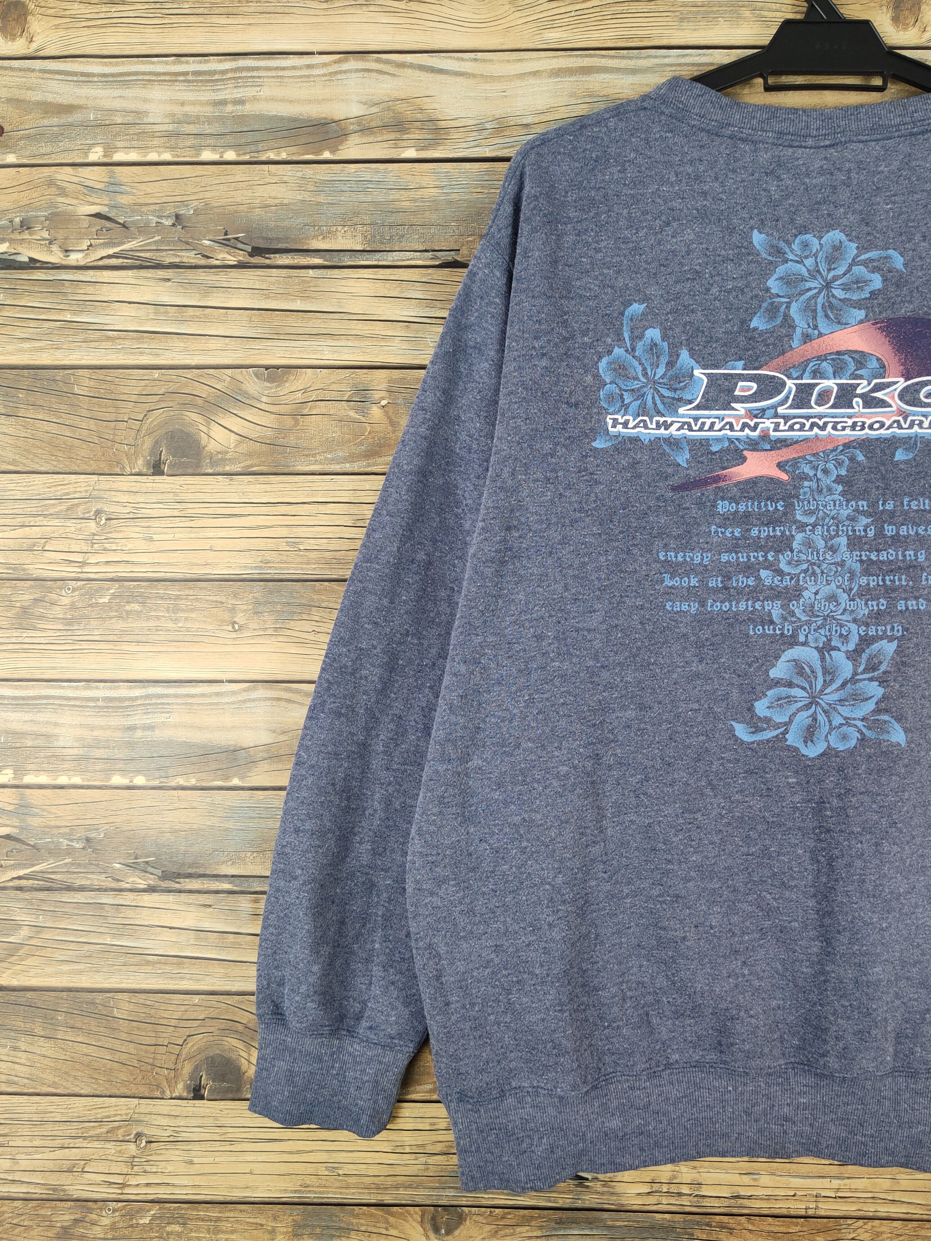 Japanese Brand × Vintage Piko surf vintage Blue Faded Sweatshirts #W1125 Size US XL / EU 56 / 4 - 2 Thumbnail
