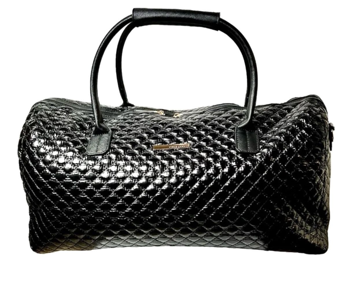 Vince Camuto Teagan Diamond Quilted Duffel Bag In Black, Women's