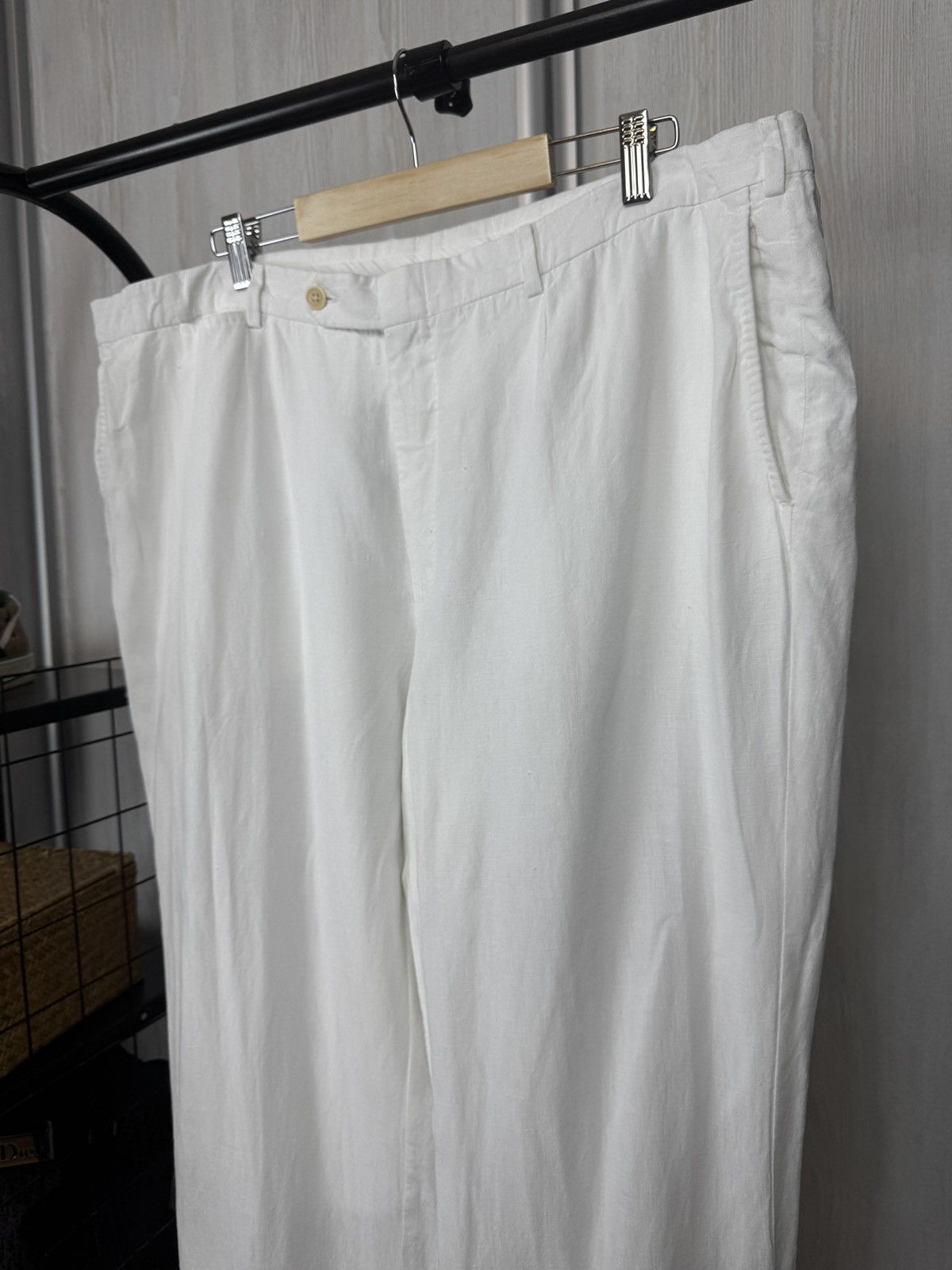 Ermenegildo Zegna Ermenegildo Zegna pure linen white classic casual pants Size US 40 / EU 56 - 4 Thumbnail